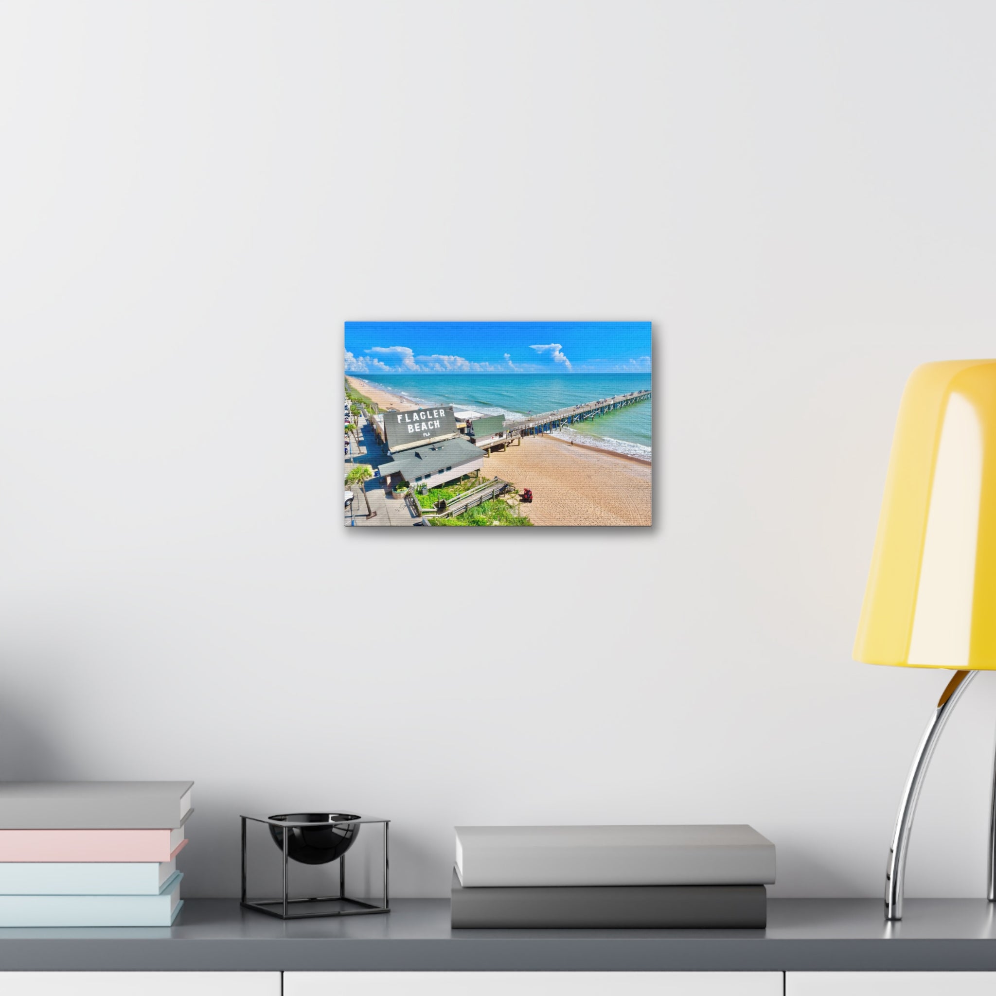 Flagler Beach Pier Canvas Print — Coastal Wall Art, 1.5" Stretched Canvas