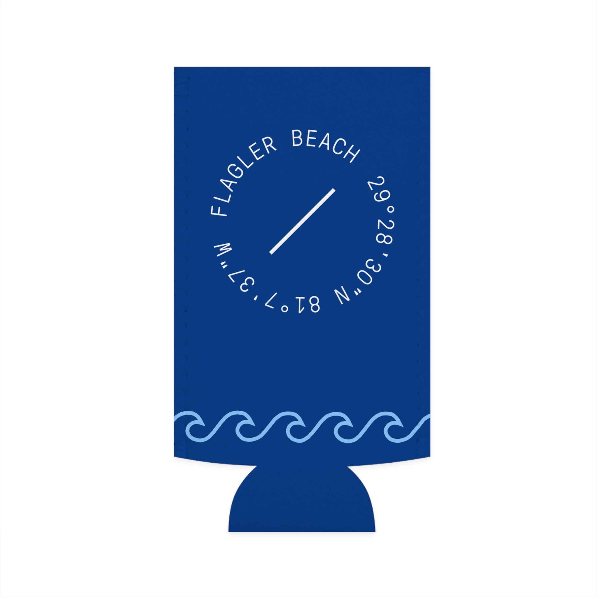 Flagler Beach Slim Can Cooler — Tall Seltzer Coozie for Beach & Pool Days