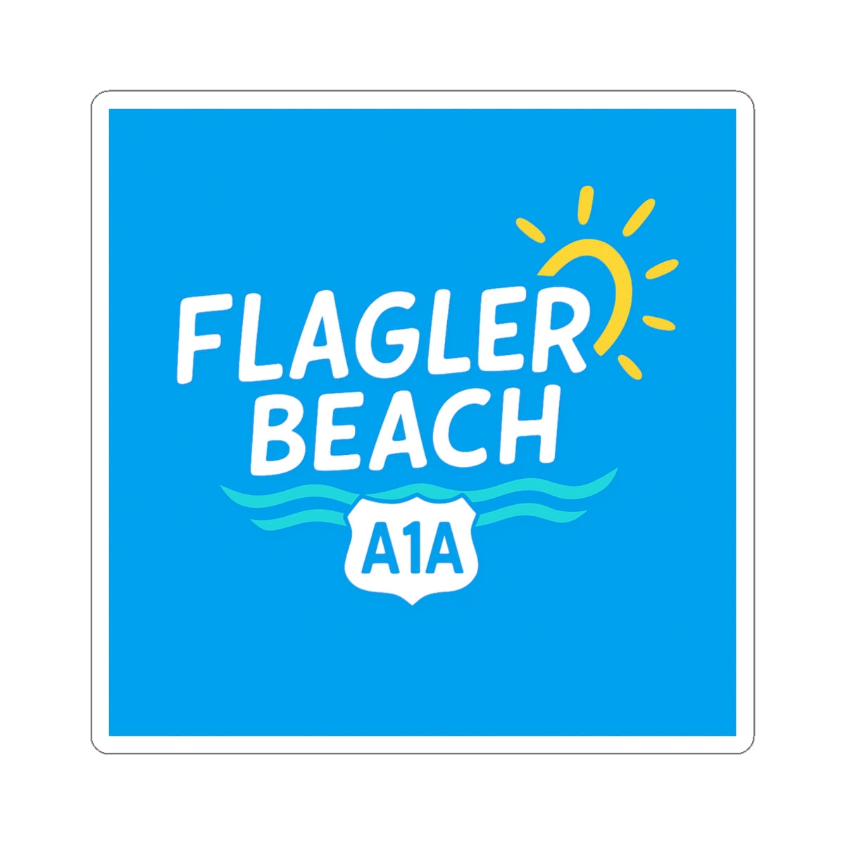 Flagler Beach A1A Sticker — Kiss-Cut Beach Pride Decal for Golf Carts & Coolers