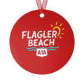 Flagler Beach A1A Metal Ornament — Coastal Souvenir Holiday Decoration