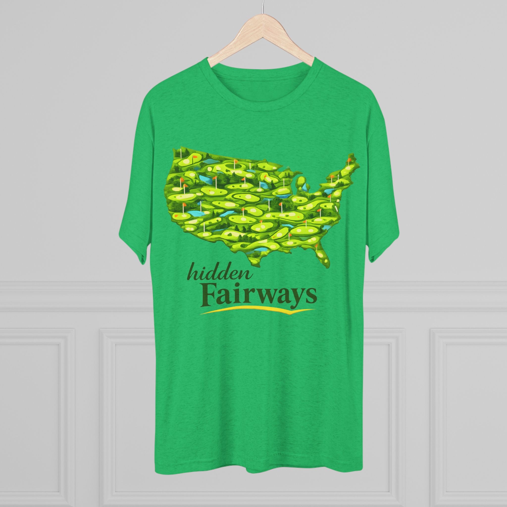 Golf Map T‑Shirt — "Hidden Fairways" USA Course Art
