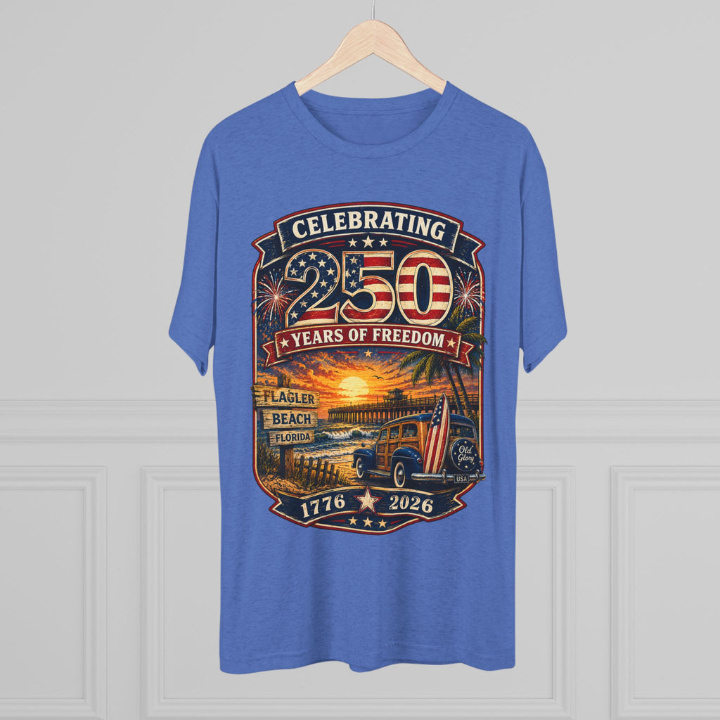 Flagler Beach 250th Anniversary T-Shirt — Vintage Pier Graphic Patriotic Tee