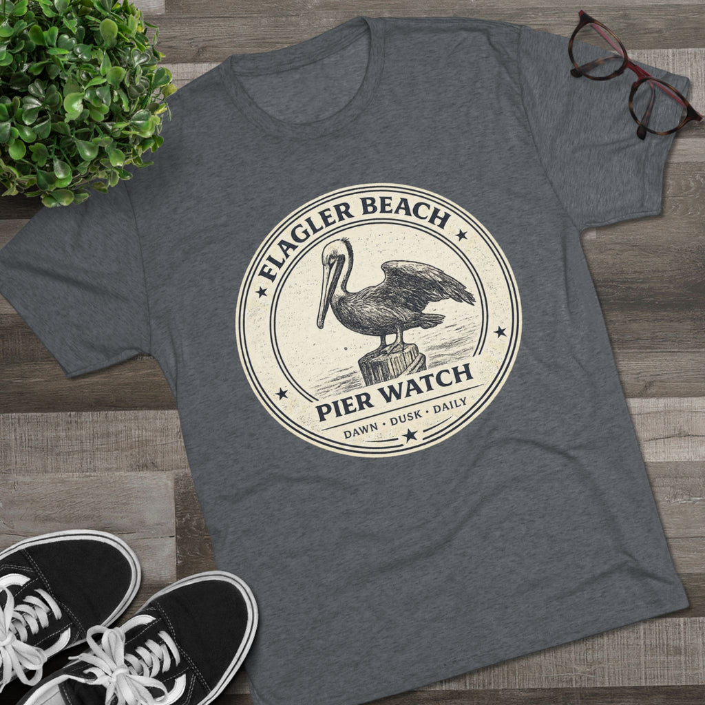 Flagler Beach Pier Watch Pelican T‑Shirt