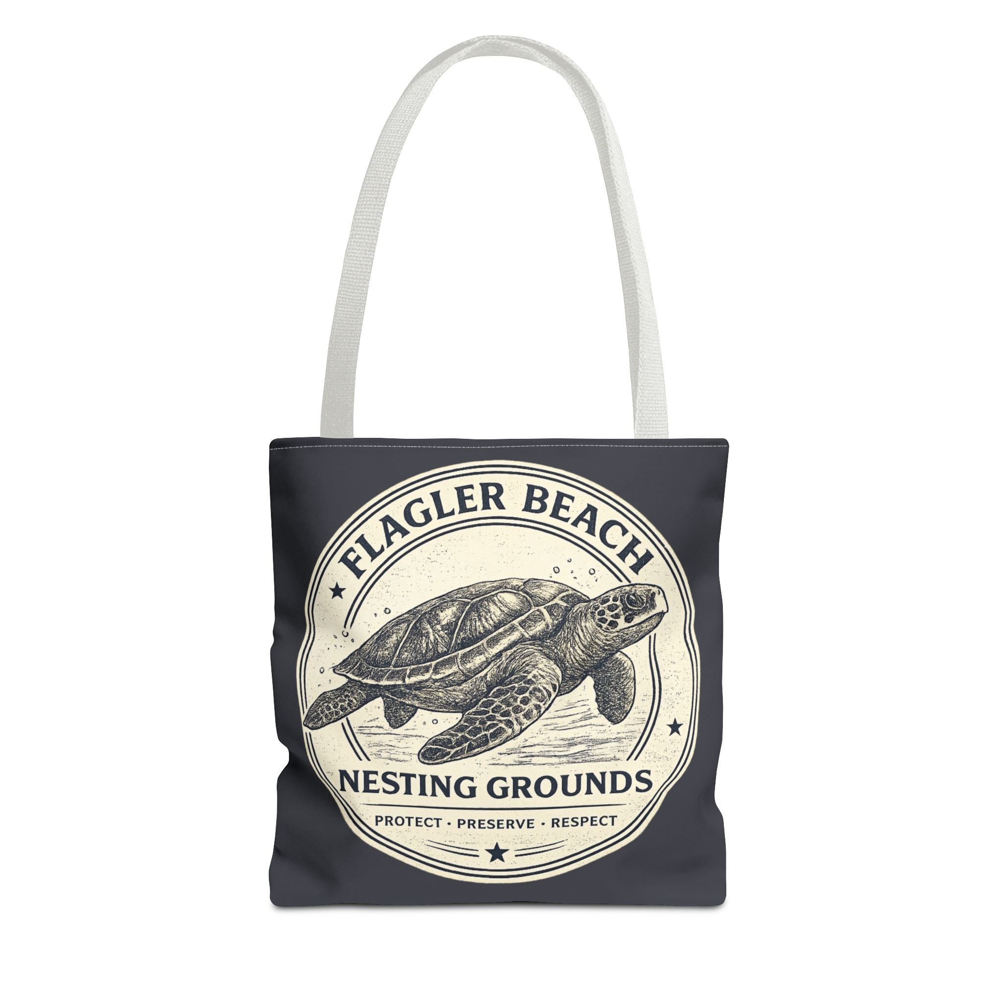Flagler Beach Turtle Tote Bag — Nesting Grounds Conservation Canvas Tote