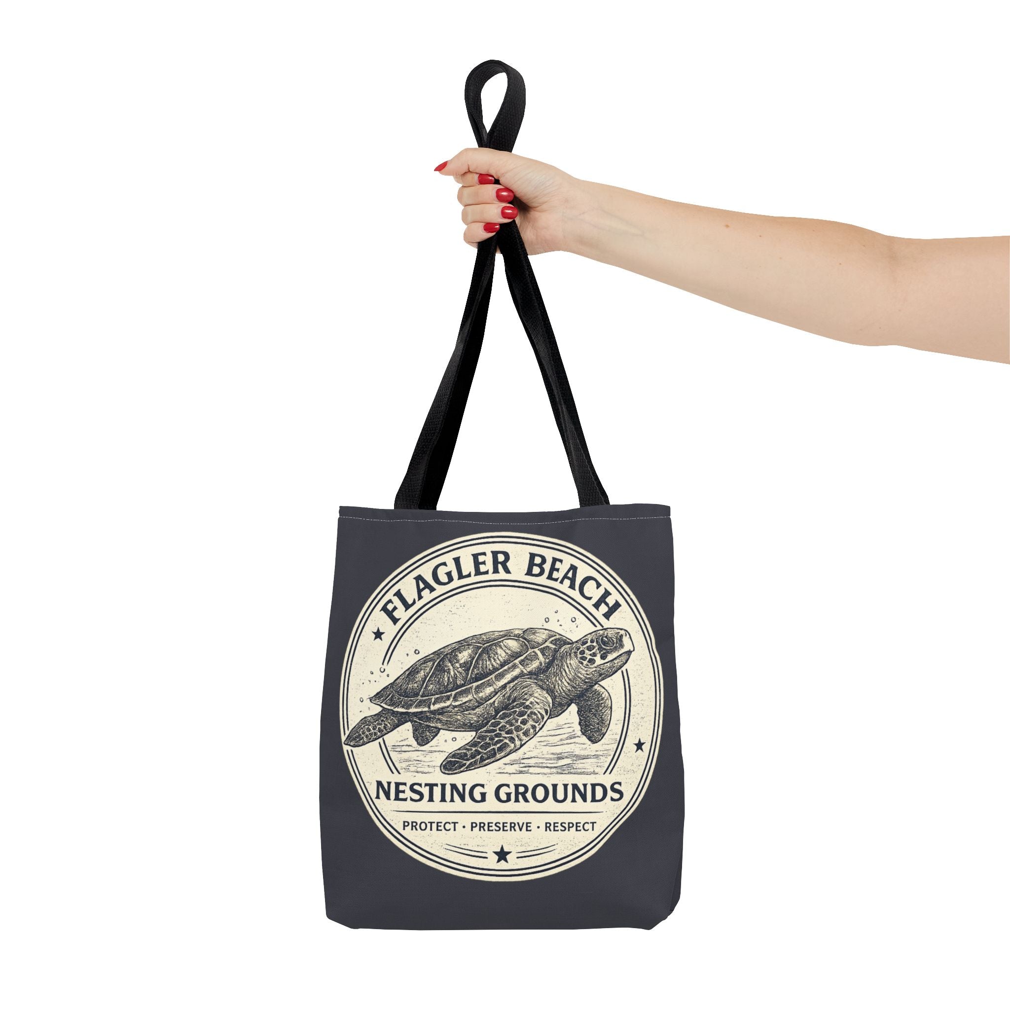 Flagler Beach Turtle Tote Bag — Nesting Grounds Conservation Canvas Tote