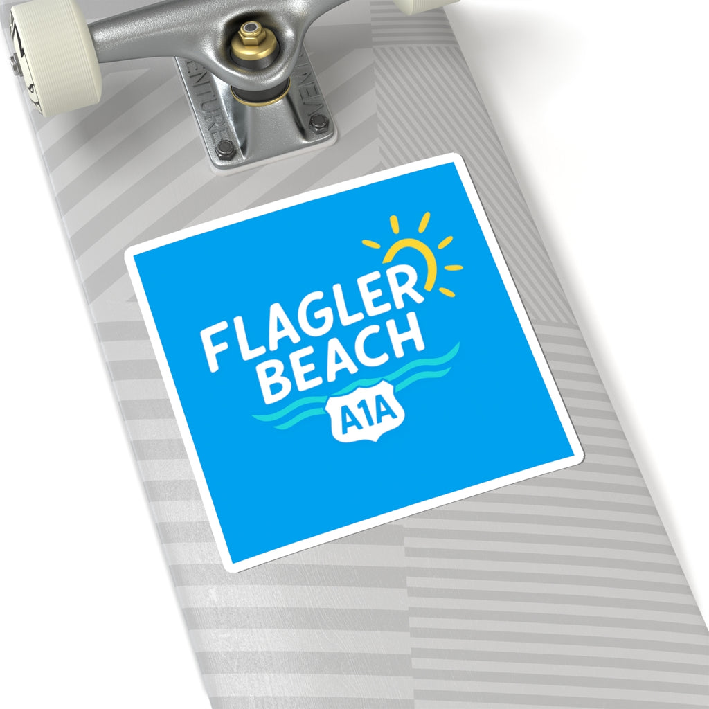 Flagler Beach A1A Sticker — Kiss-Cut Beach Pride Decal for Golf Carts & Coolers