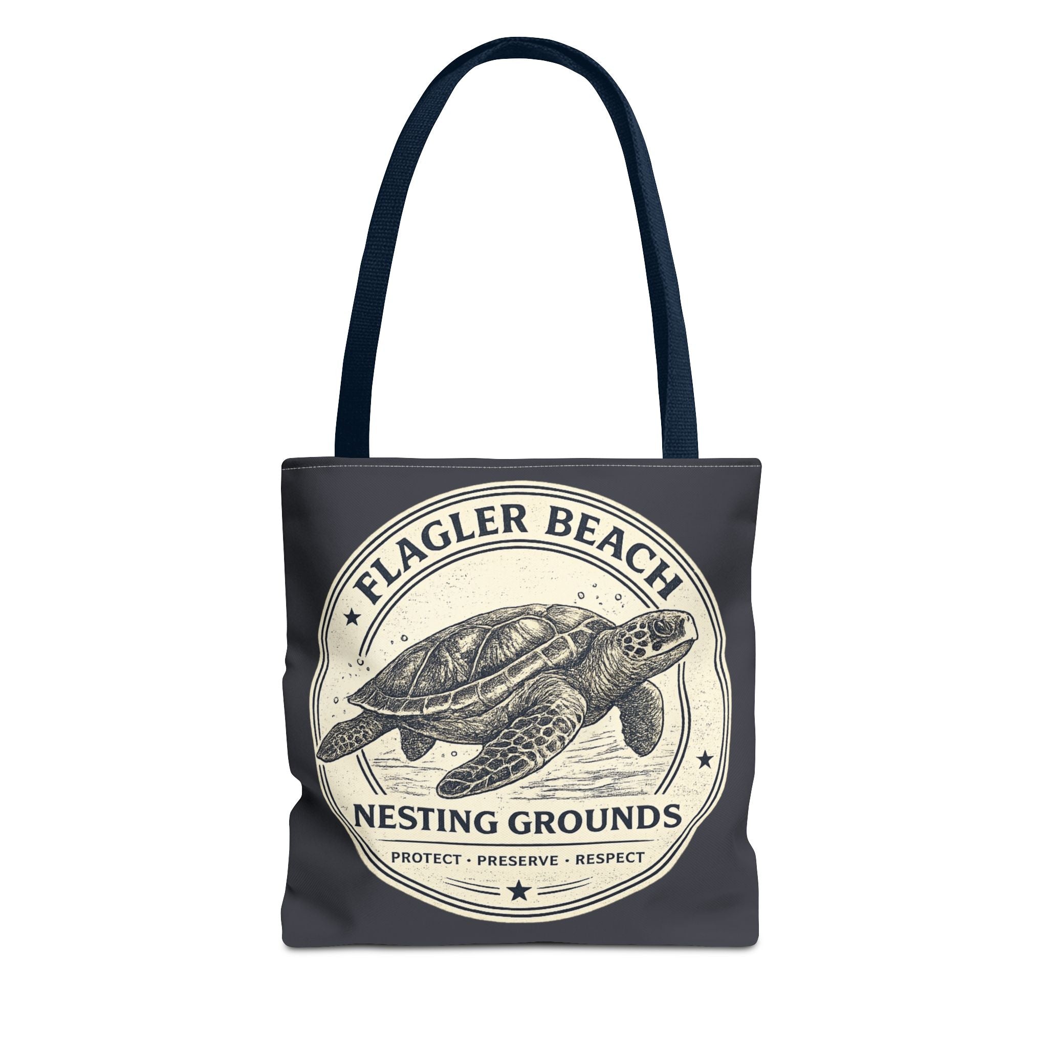 Flagler Beach Turtle Tote Bag — Nesting Grounds Conservation Canvas Tote