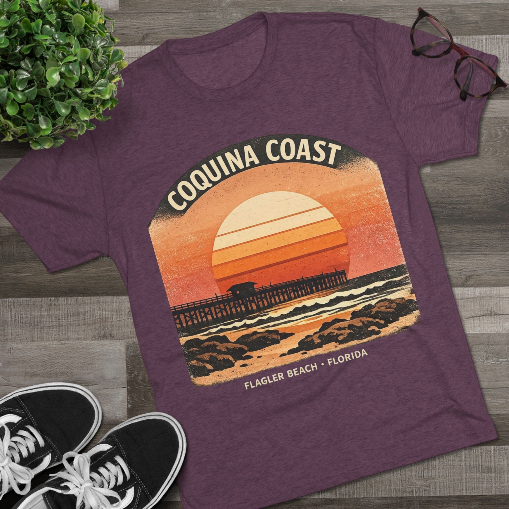 Coquina Coast Flagler Beach Sunset T‑Shirt