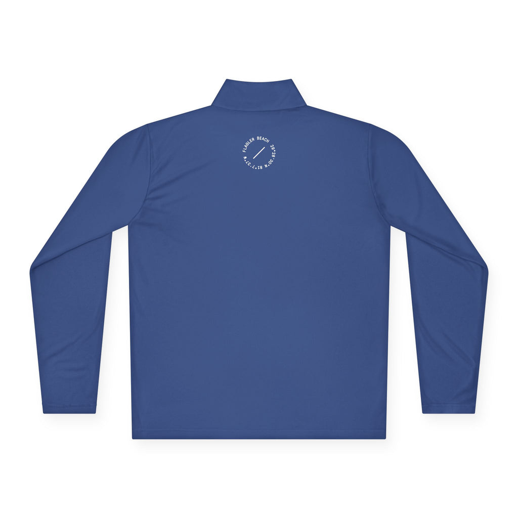 Flagler Beach A1A Quarter-Zip Pullover — Coastal Flag Graphic