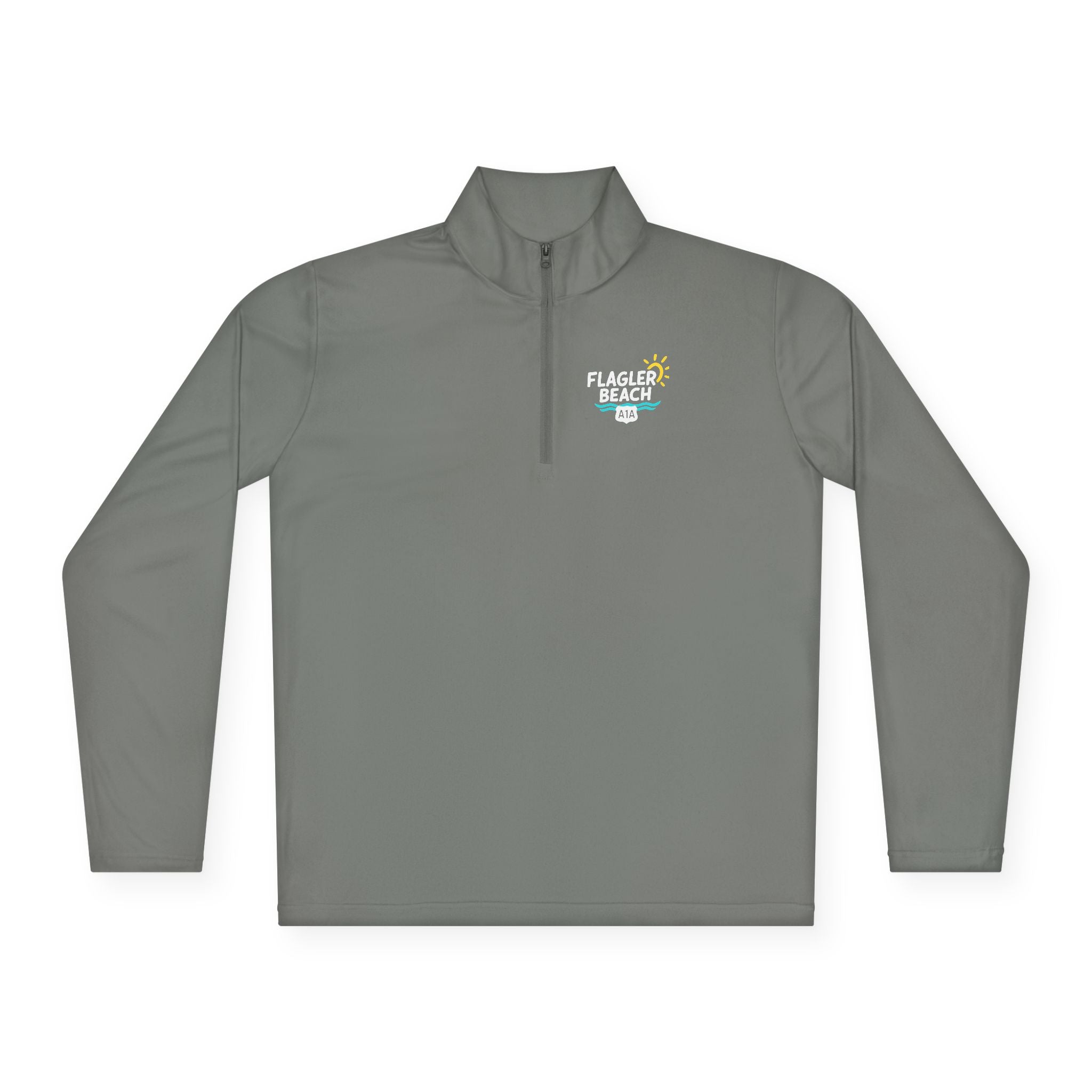 Flagler Beach A1A Quarter-Zip Pullover — Coastal Flag Graphic