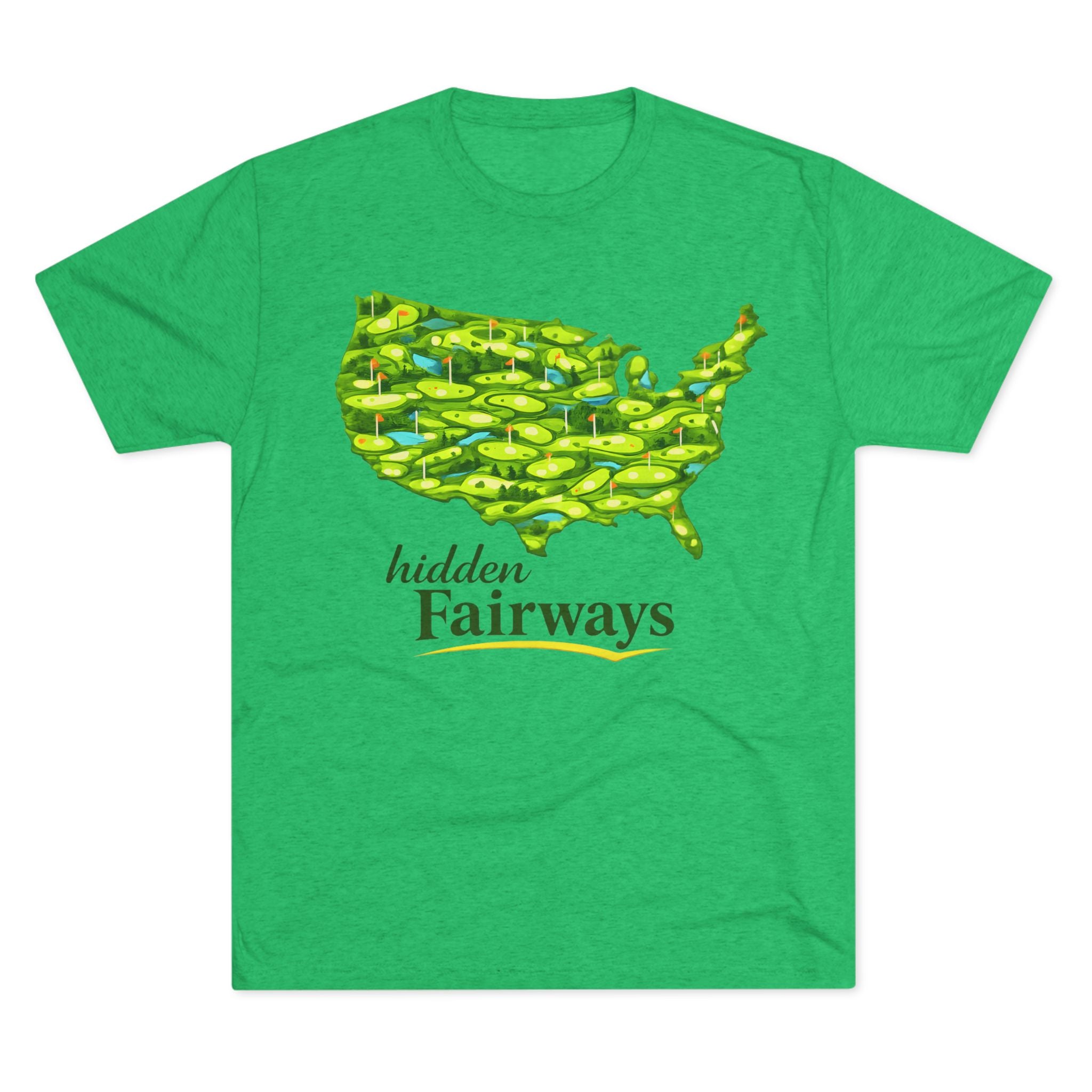 Golf Map T‑Shirt — "Hidden Fairways" USA Course Art
