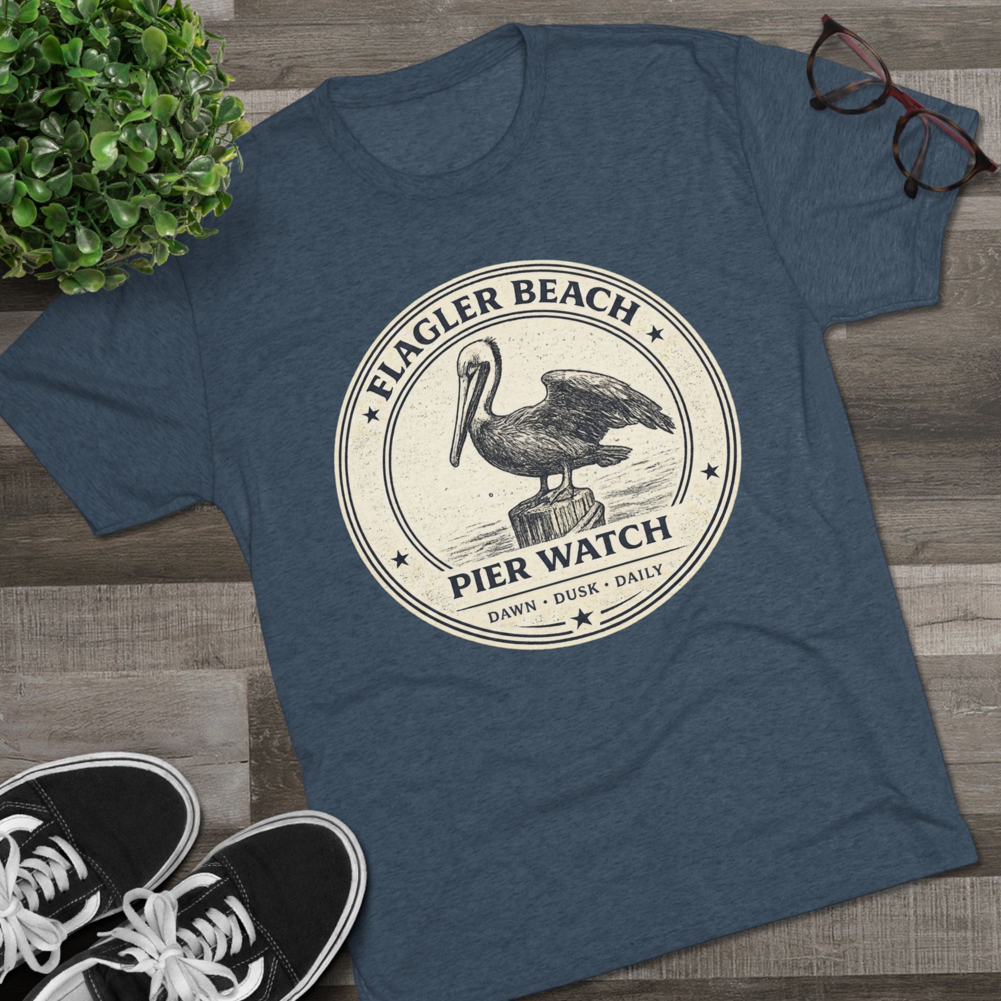 Flagler Beach Pier Watch Pelican T‑Shirt