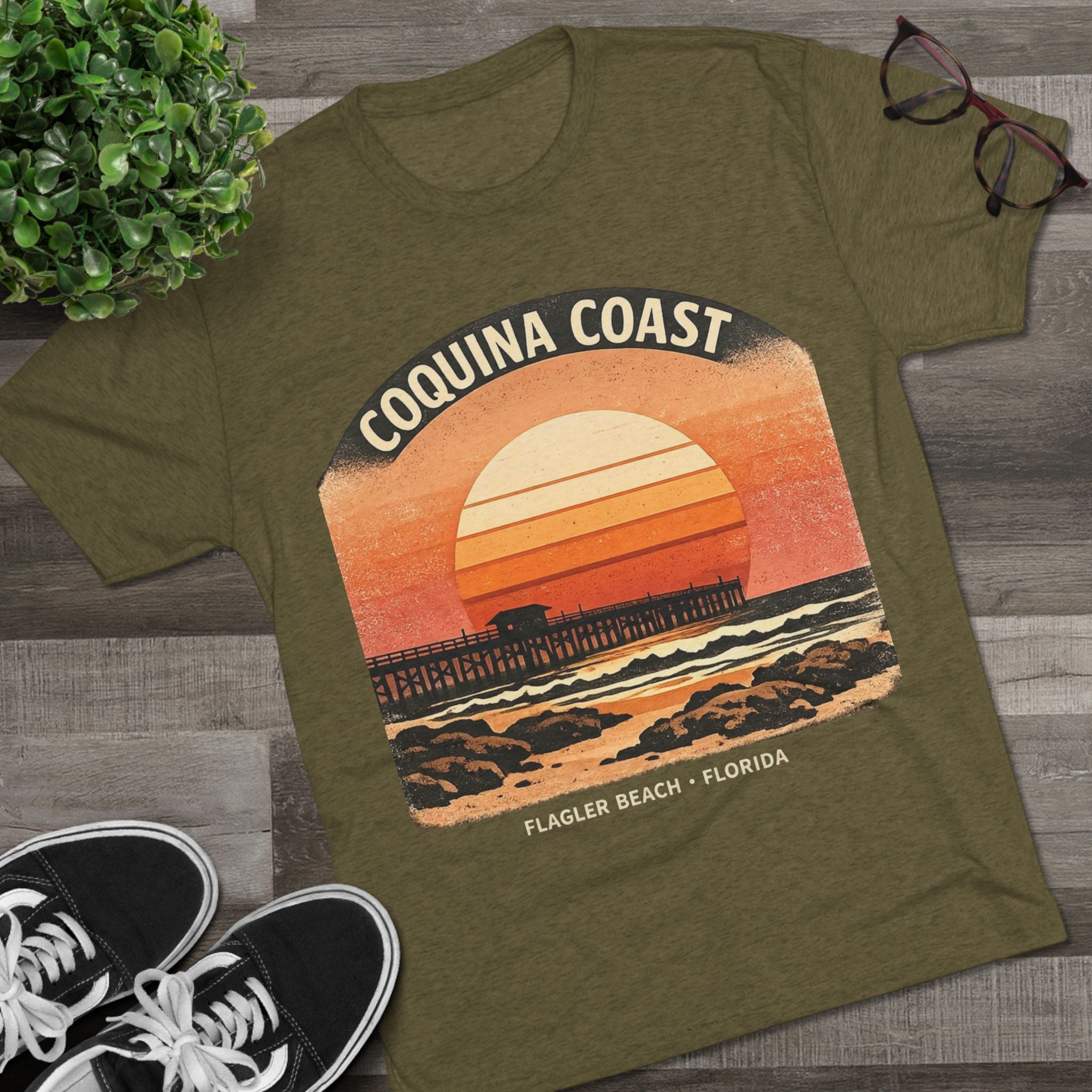 Coquina Coast Flagler Beach Sunset T‑Shirt