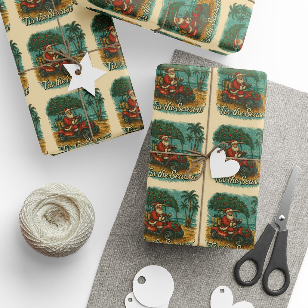 Santa’s Beach Ride Wrapping Paper – Flagler Beach Christmas Edition