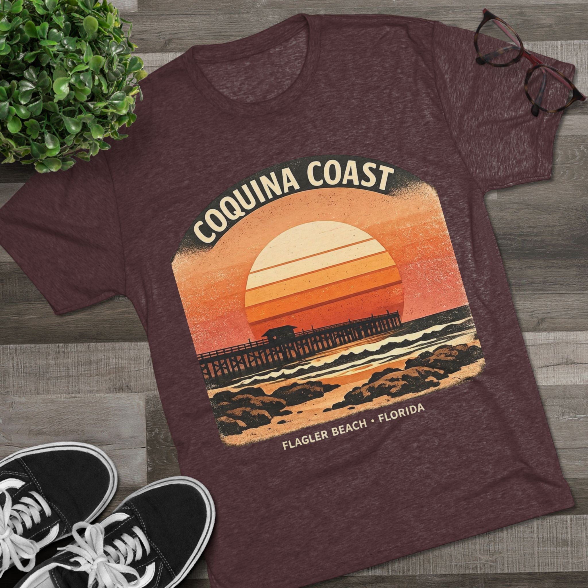 Coquina Coast Flagler Beach Sunset T‑Shirt