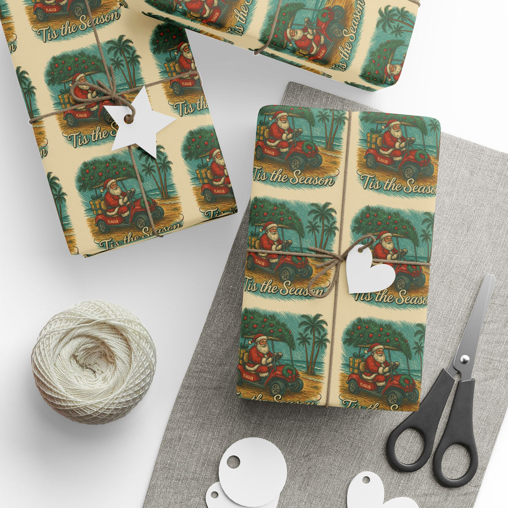 Santa’s Beach Ride Wrapping Paper – Flagler Beach Christmas Edition