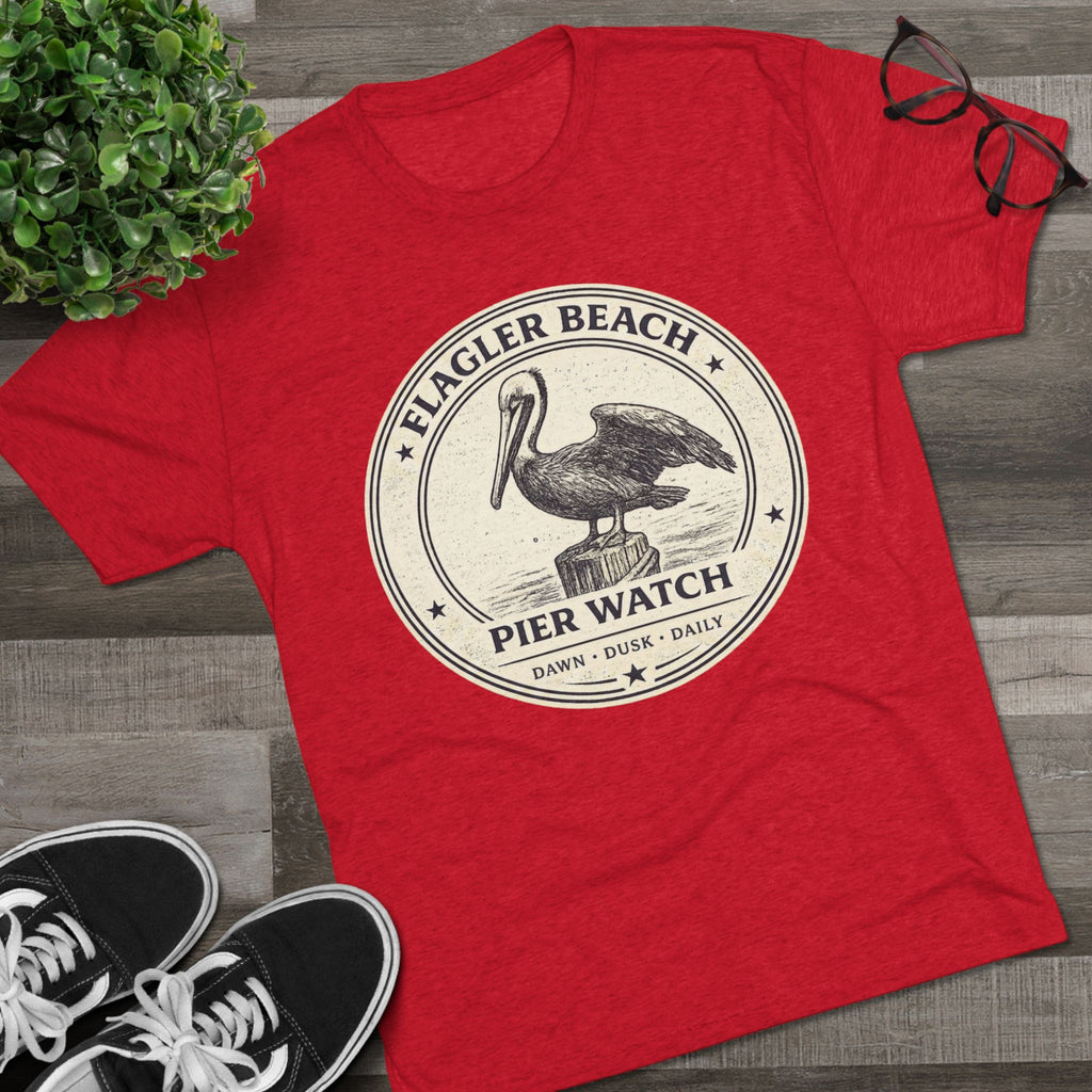 Flagler Beach Pier Watch Pelican T‑Shirt