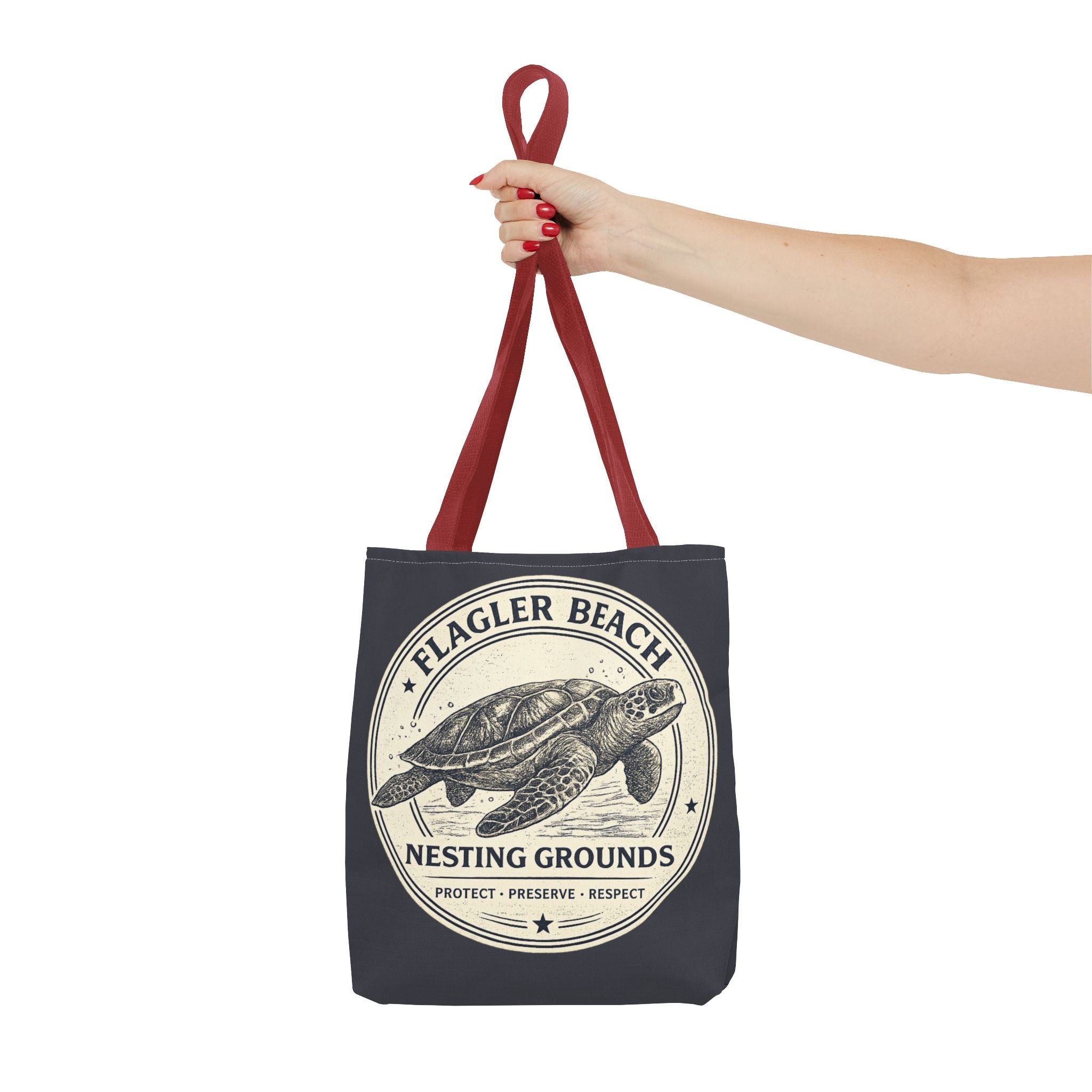 Flagler Beach Turtle Tote Bag — Nesting Grounds Conservation Canvas Tote