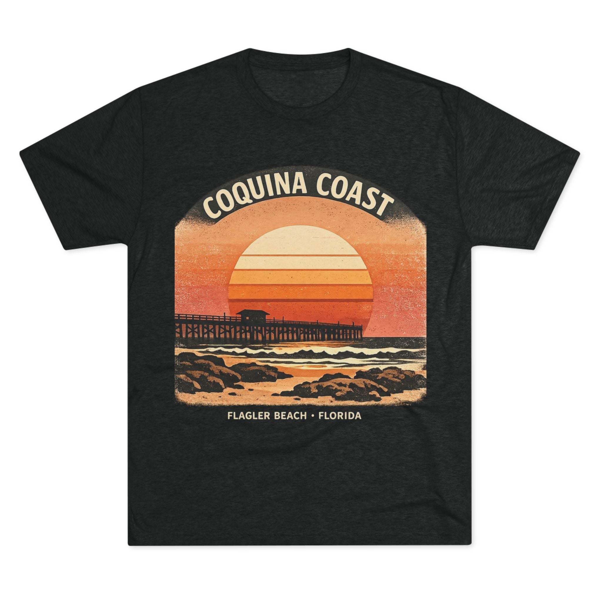 Coquina Coast Flagler Beach Sunset T‑Shirt
