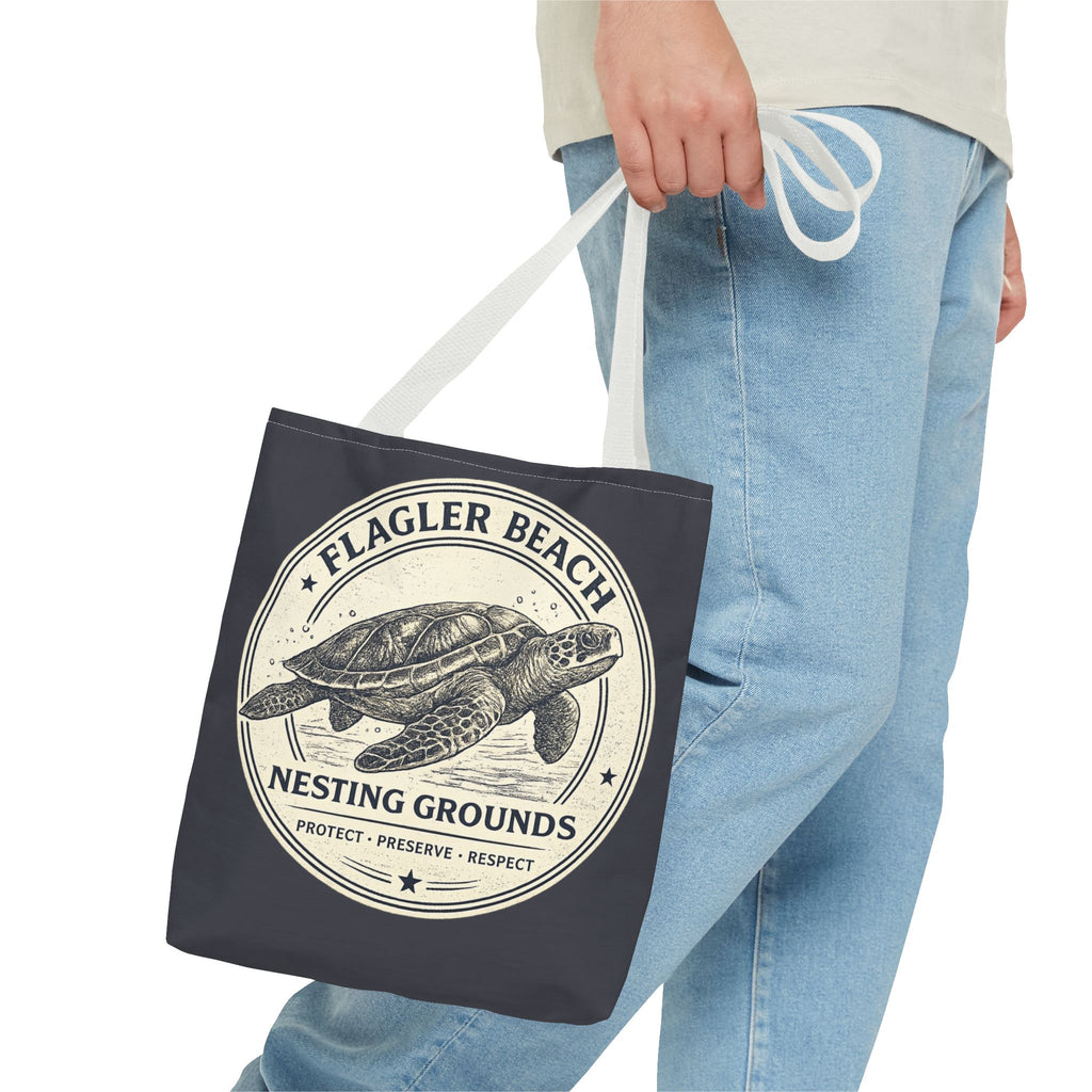 Flagler Beach Turtle Tote Bag — Nesting Grounds Conservation Canvas Tote