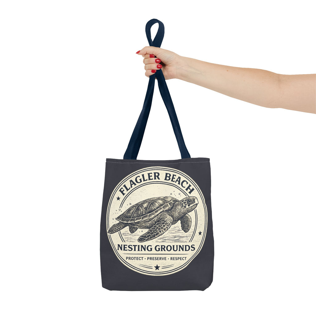 Flagler Beach Turtle Tote Bag — Nesting Grounds Conservation Canvas Tote