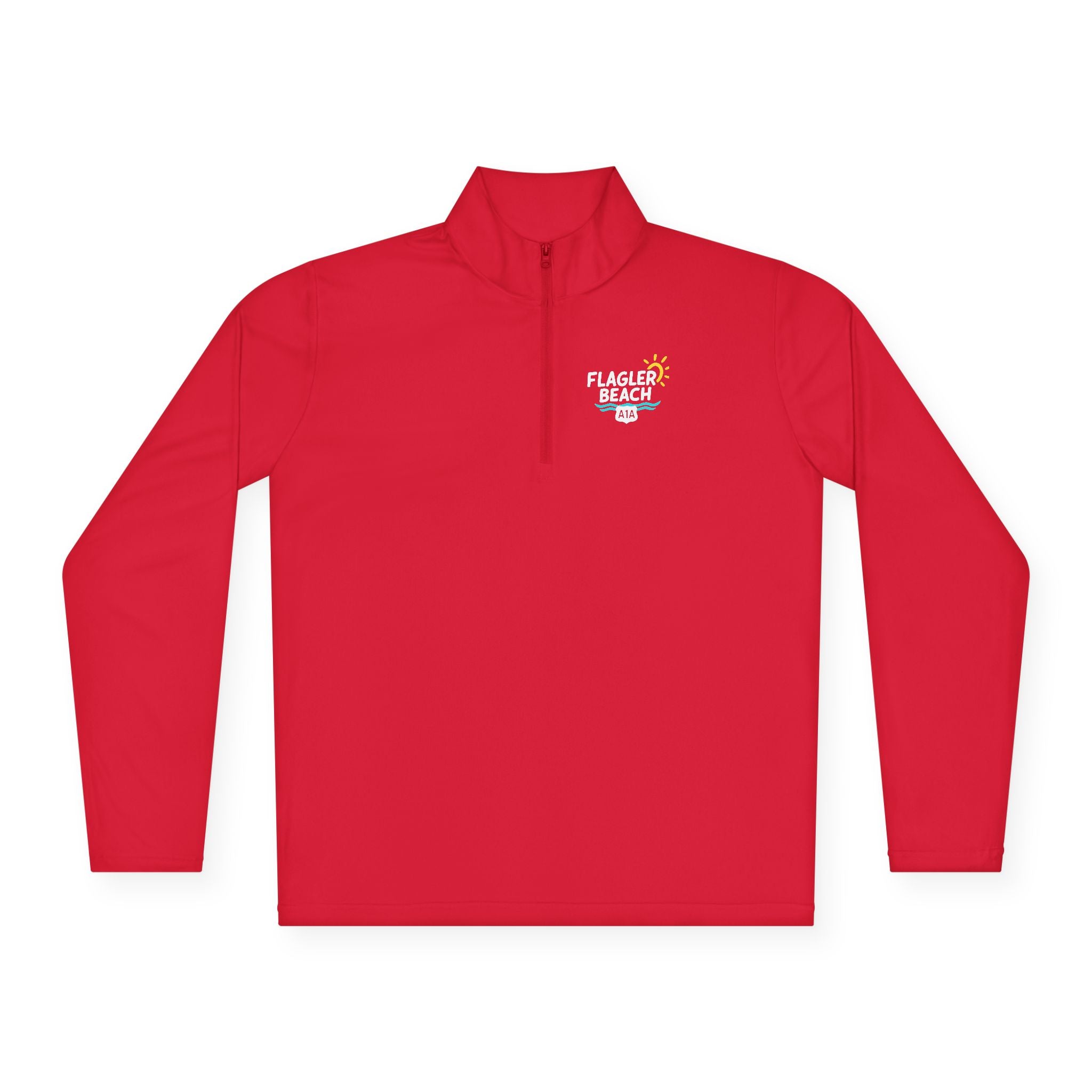Flagler Beach A1A Quarter-Zip Pullover — Coastal Flag Graphic