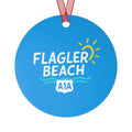 Flagler Beach A1A Metal Ornament - Sunny Beach Souvenir Holiday Decor