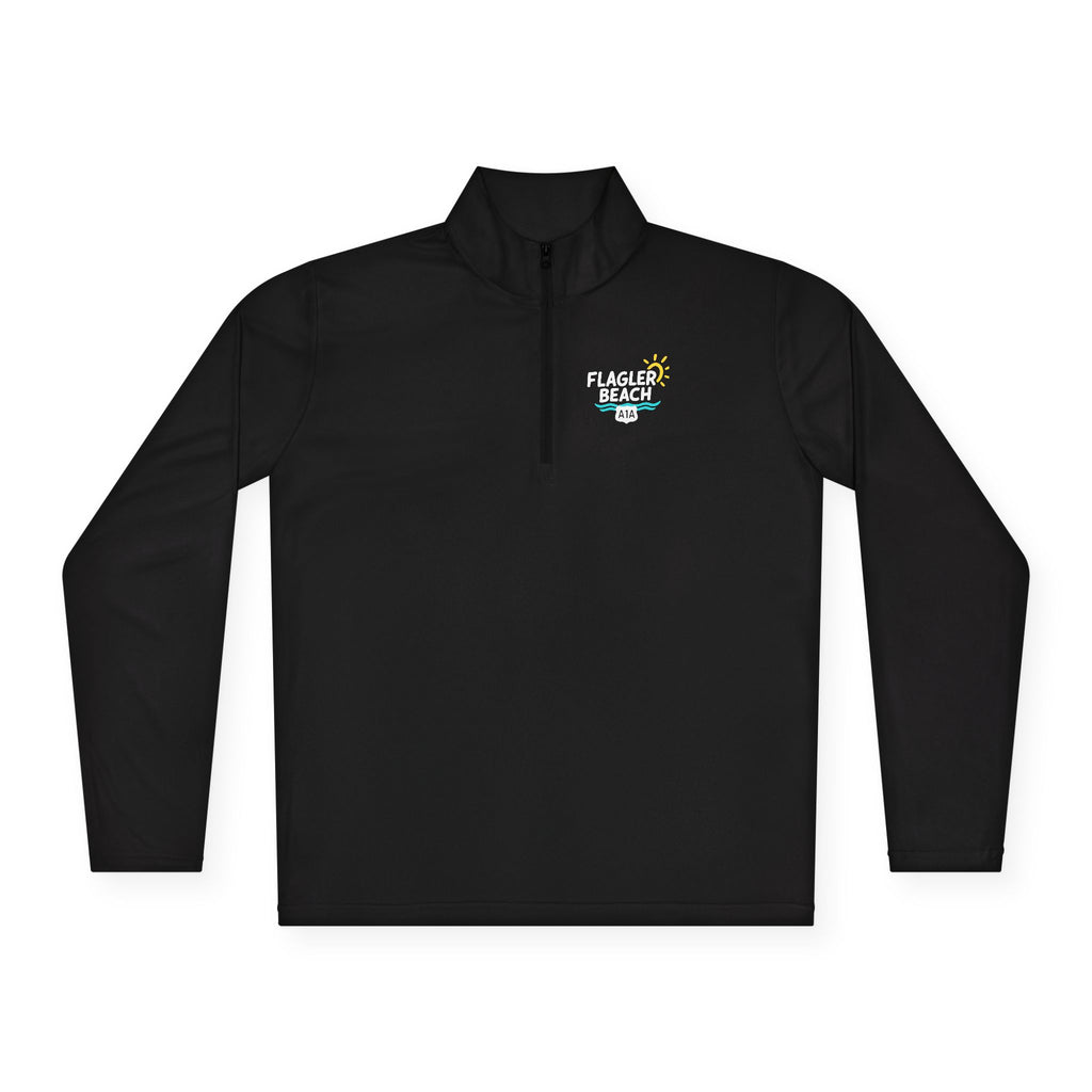 Flagler Beach A1A Quarter-Zip Pullover — Coastal Flag Graphic