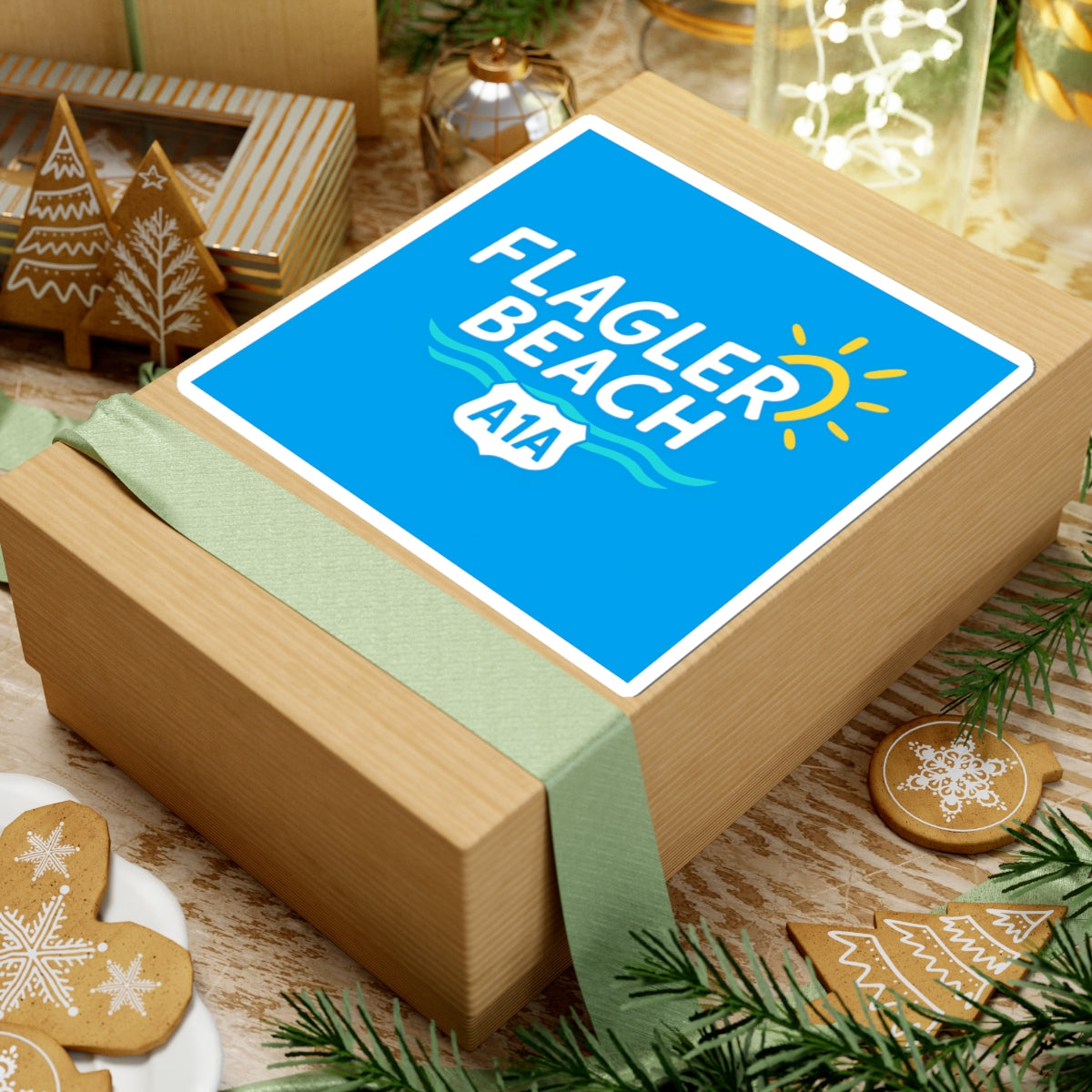 Flagler Beach A1A Sticker — Kiss-Cut Beach Pride Decal for Golf Carts & Coolers