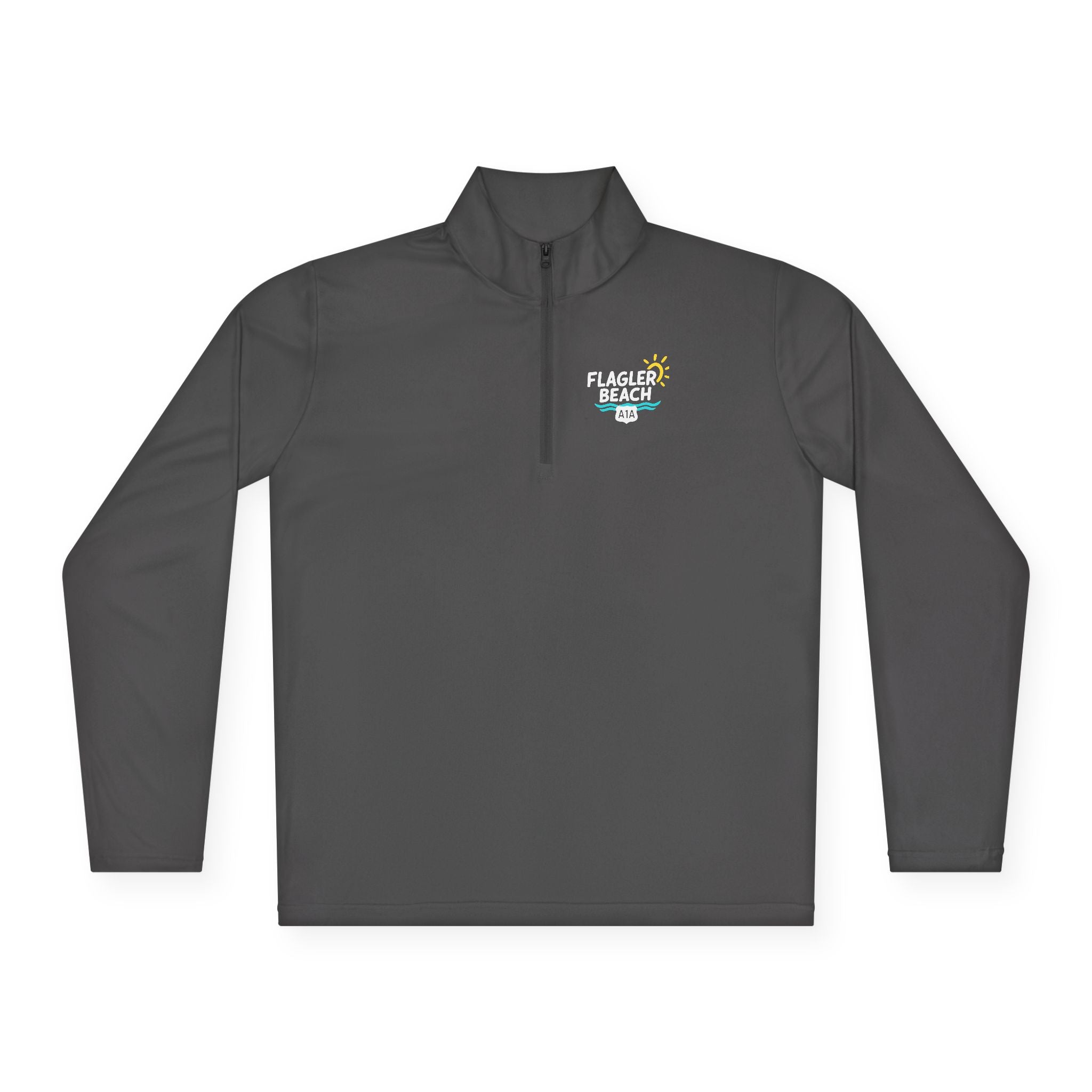 Flagler Beach A1A Quarter-Zip Pullover — Coastal Flag Graphic