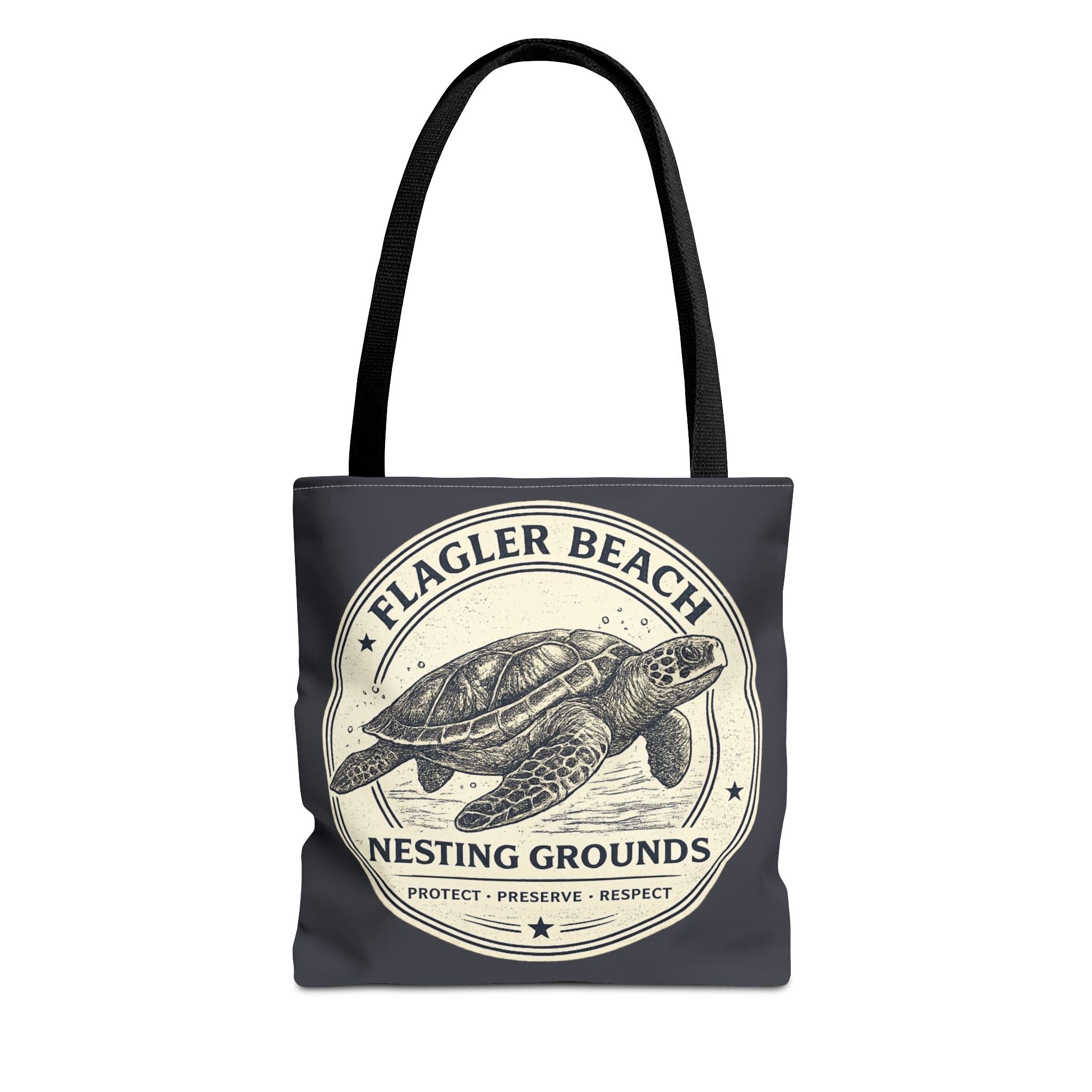 Flagler Beach Turtle Tote Bag — Nesting Grounds Conservation Canvas Tote
