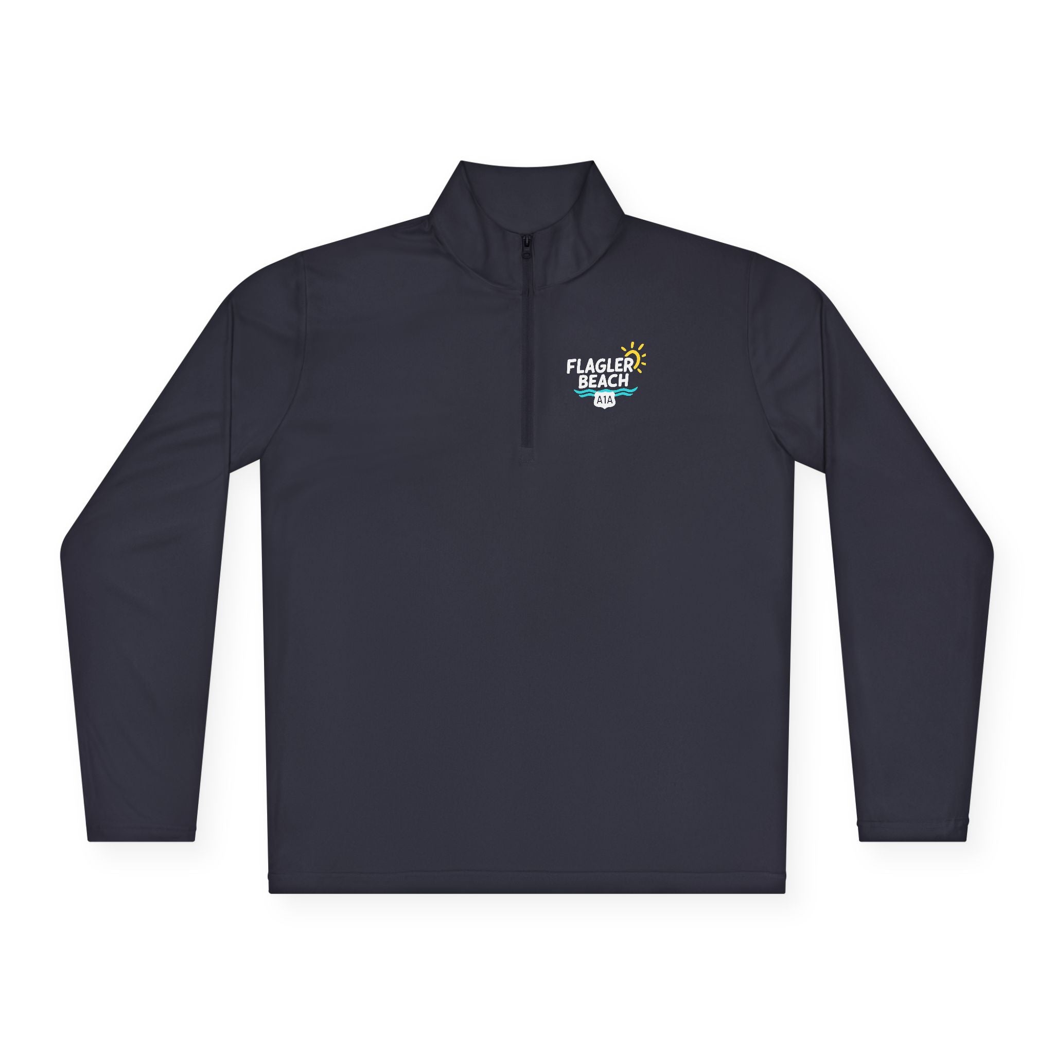 Flagler Beach A1A Quarter-Zip Pullover — Coastal Flag Graphic