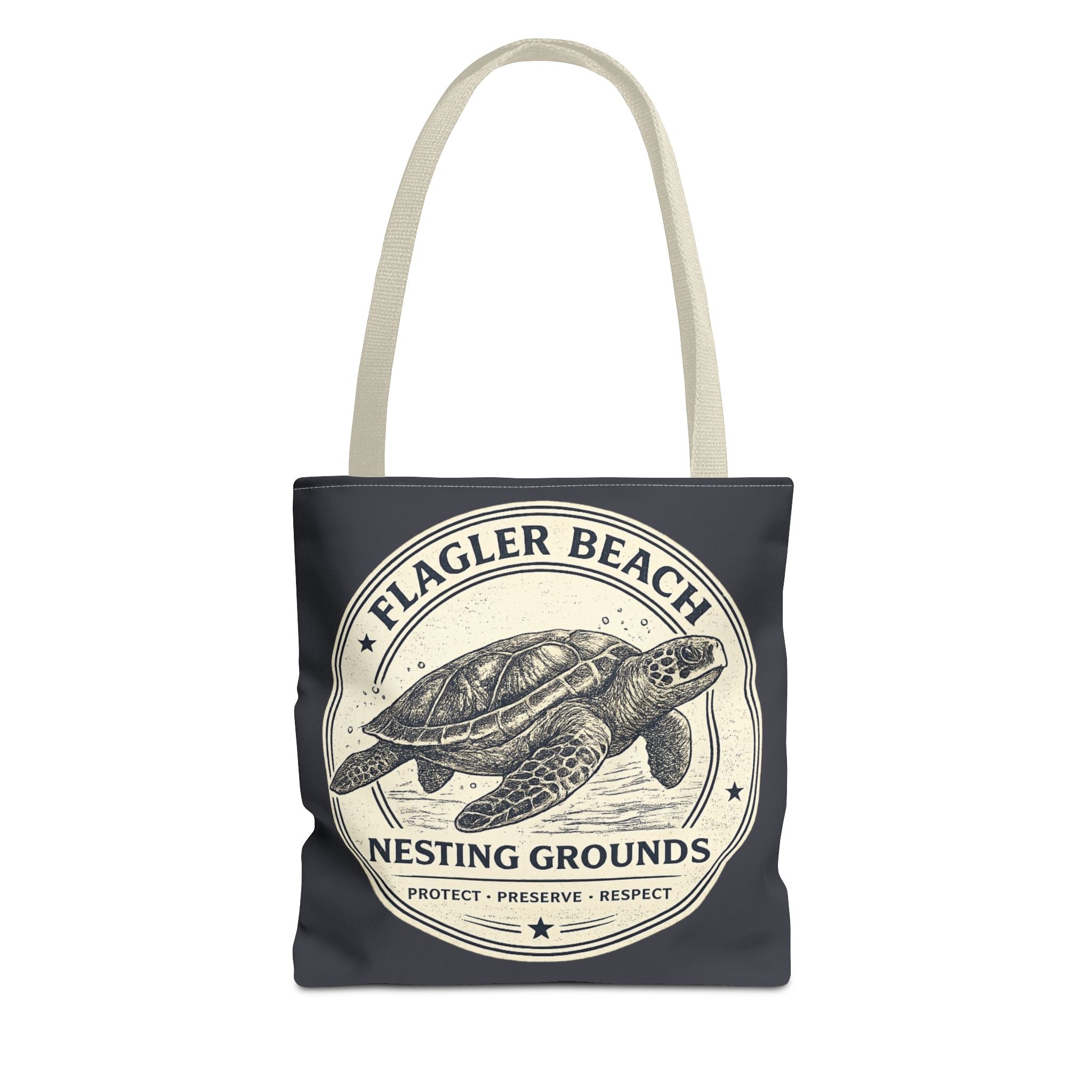 Flagler Beach Turtle Tote Bag — Nesting Grounds Conservation Canvas Tote