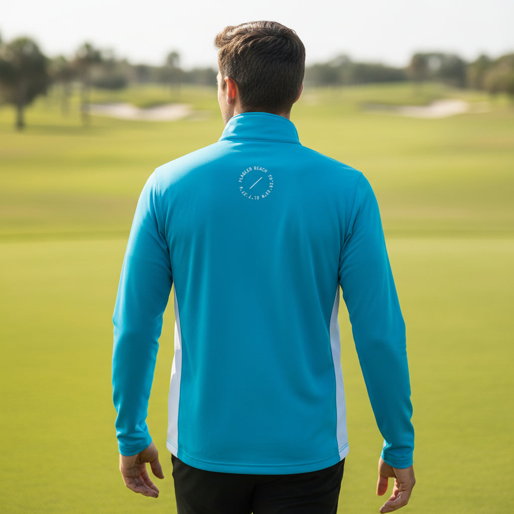 Flagler Beach A1A Quarter-Zip Pullover — Coastal Flag Graphic