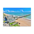 Flagler Beach Pier Canvas Print — Coastal Wall Art, 1.5" Stretched Canvas