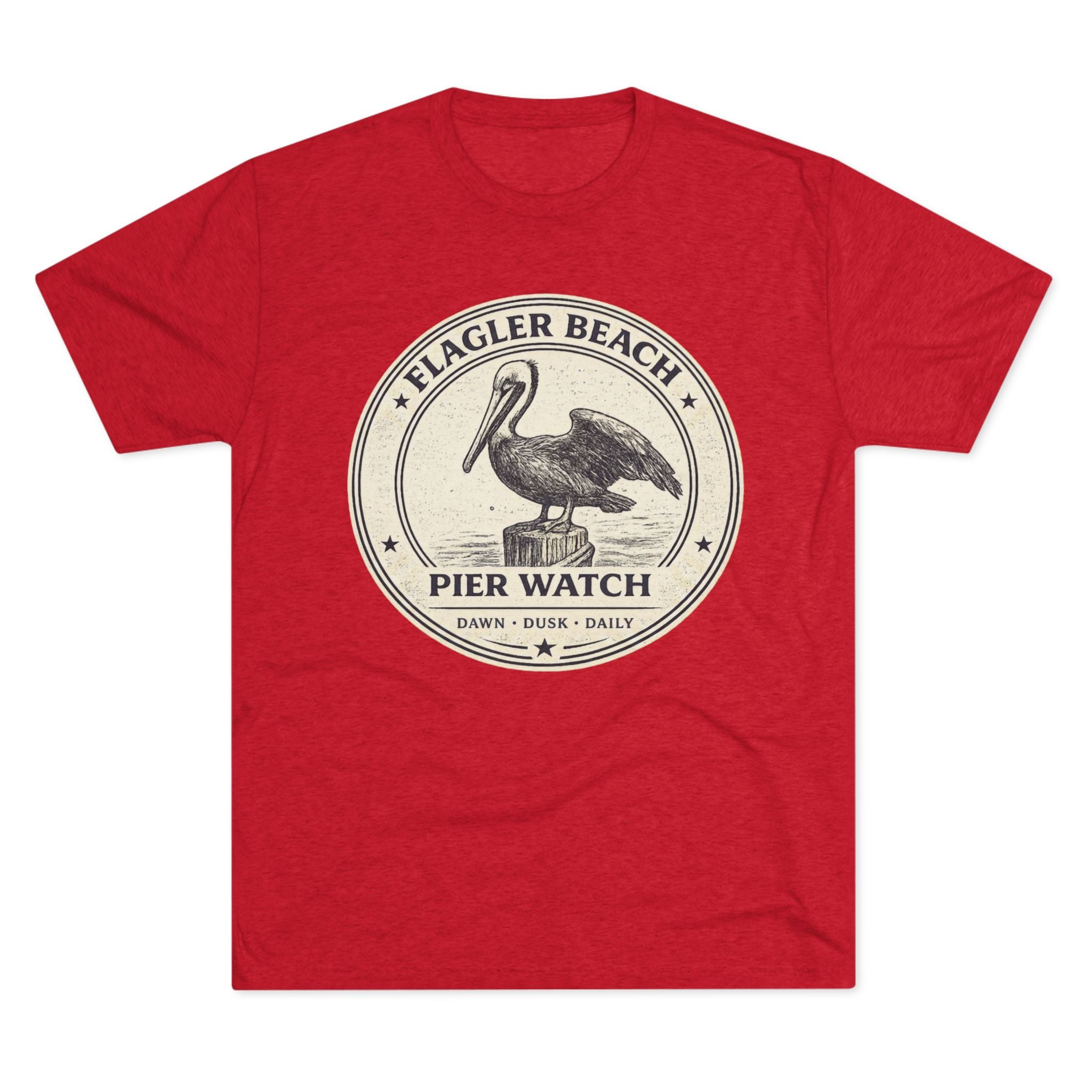 Flagler Beach Pier Watch Pelican T‑Shirt