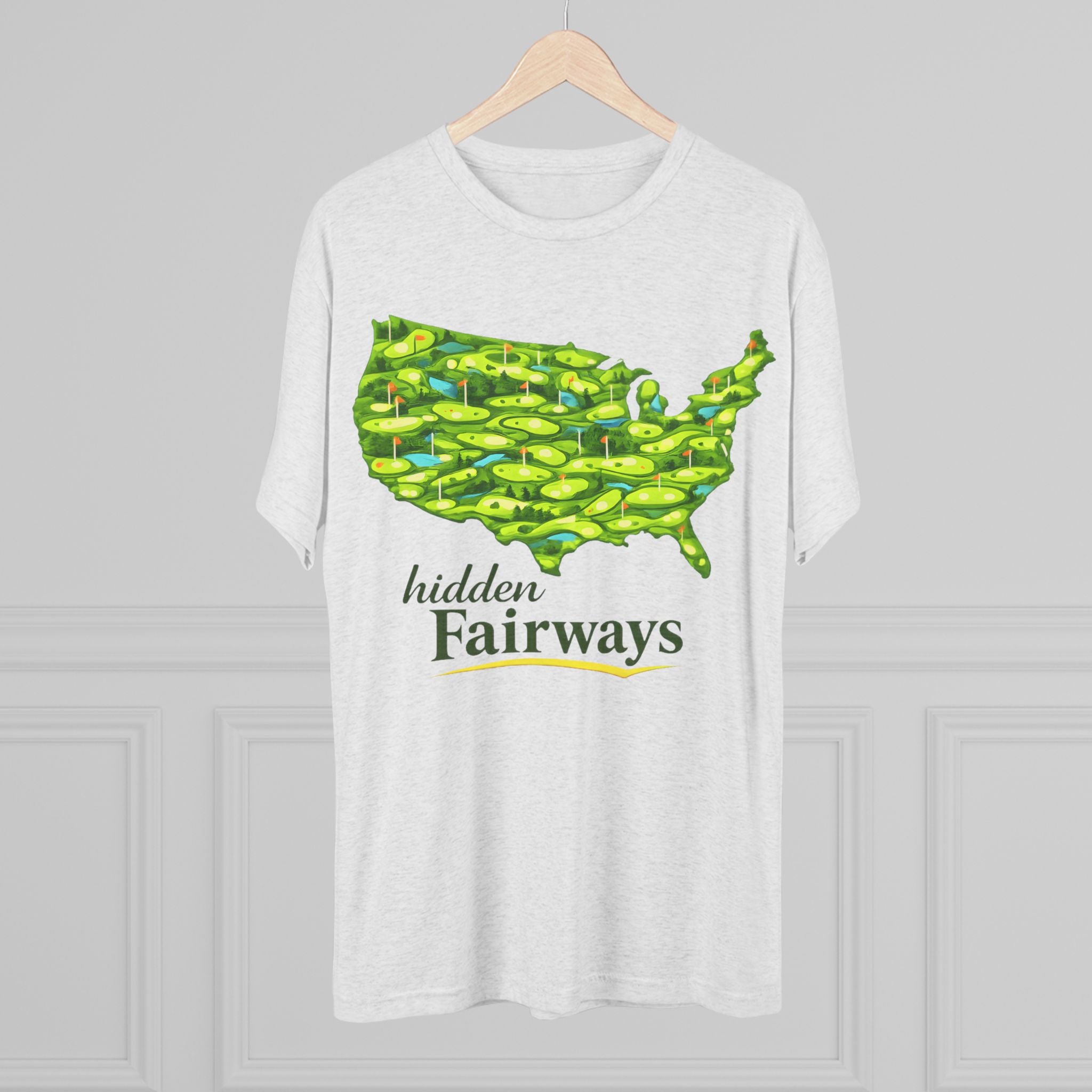 Golf Map T‑Shirt — "Hidden Fairways" USA Course Art