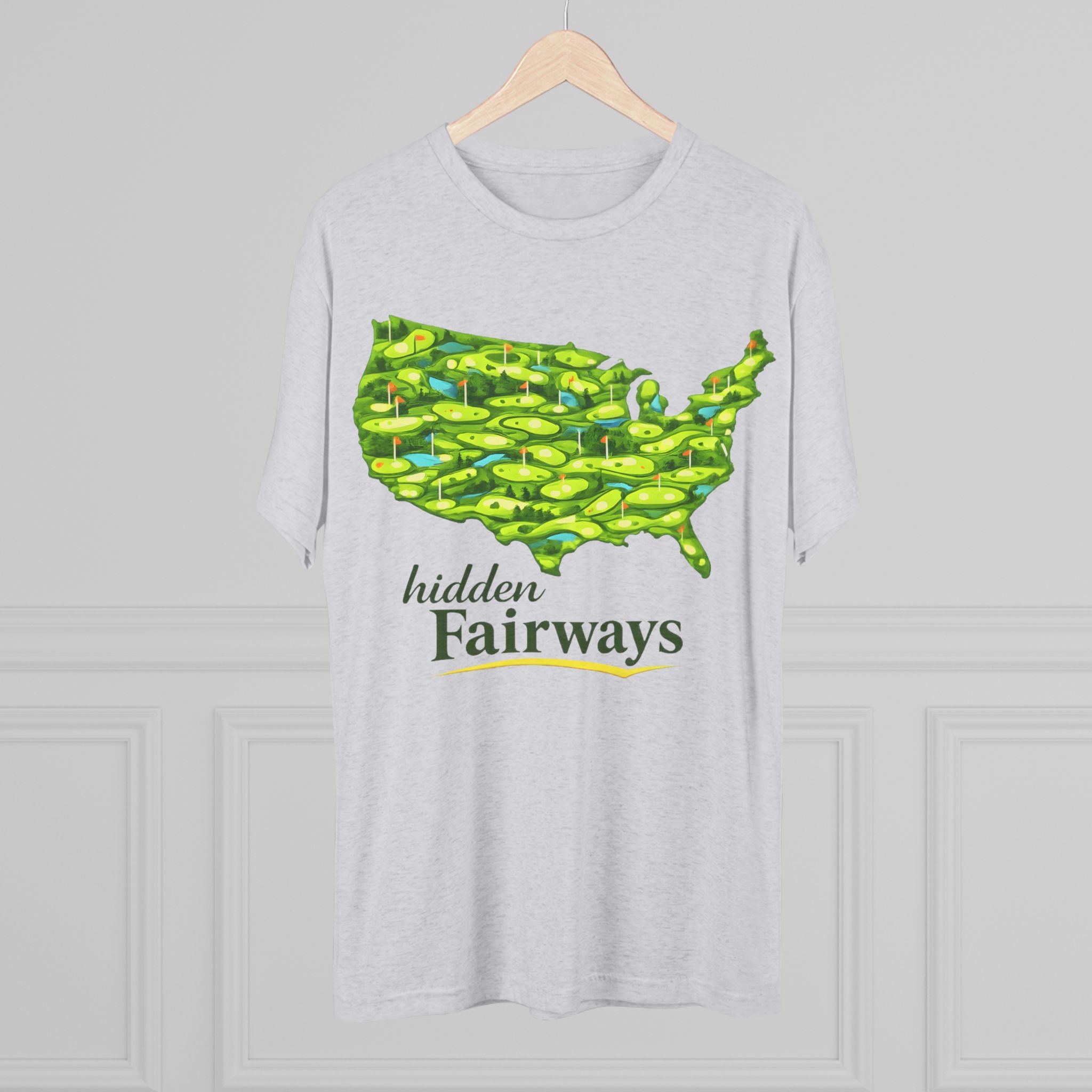 Golf Map T‑Shirt — "Hidden Fairways" USA Course Art