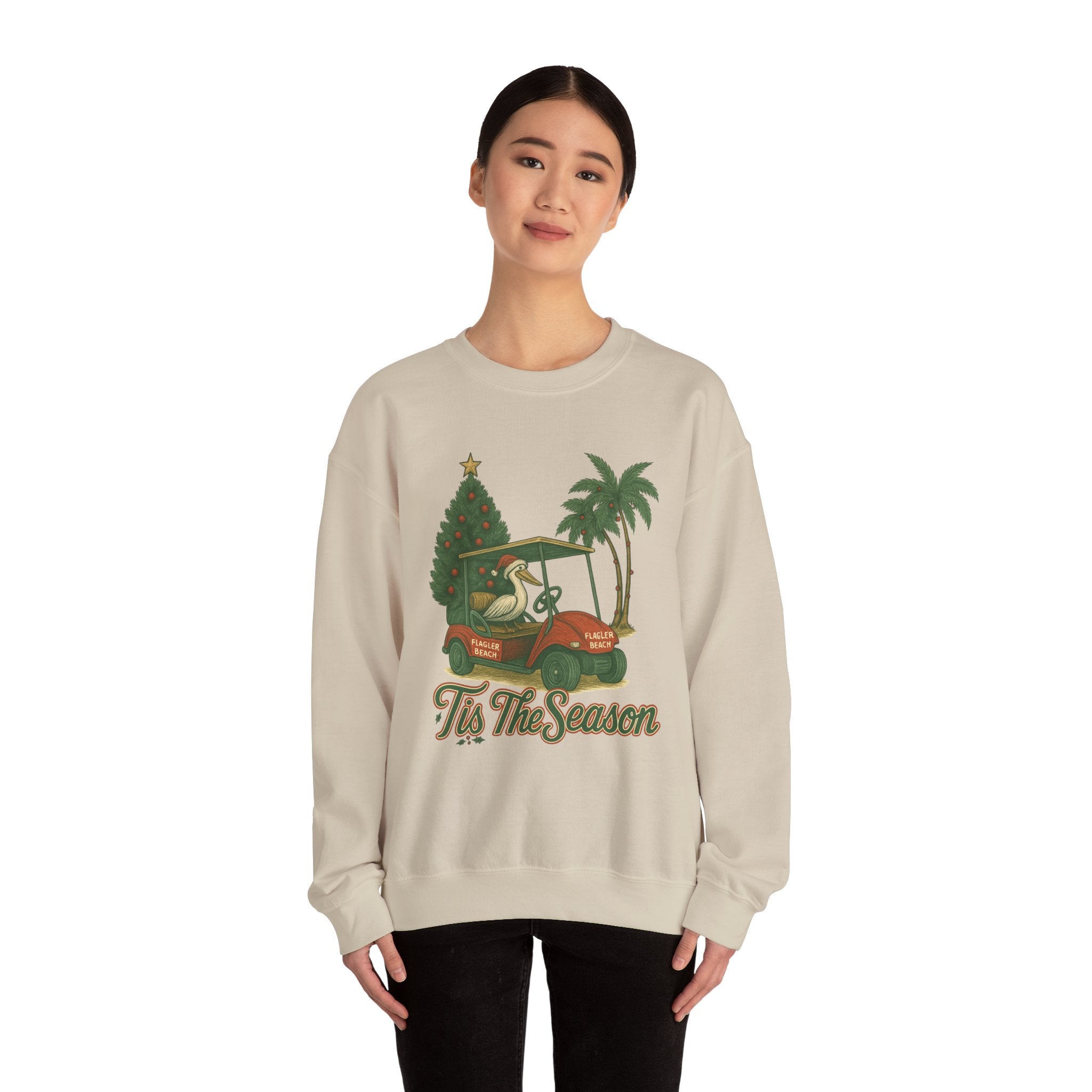 Flagler Beach Christmas Crewneck Sweatshirt - 'Tis The Season