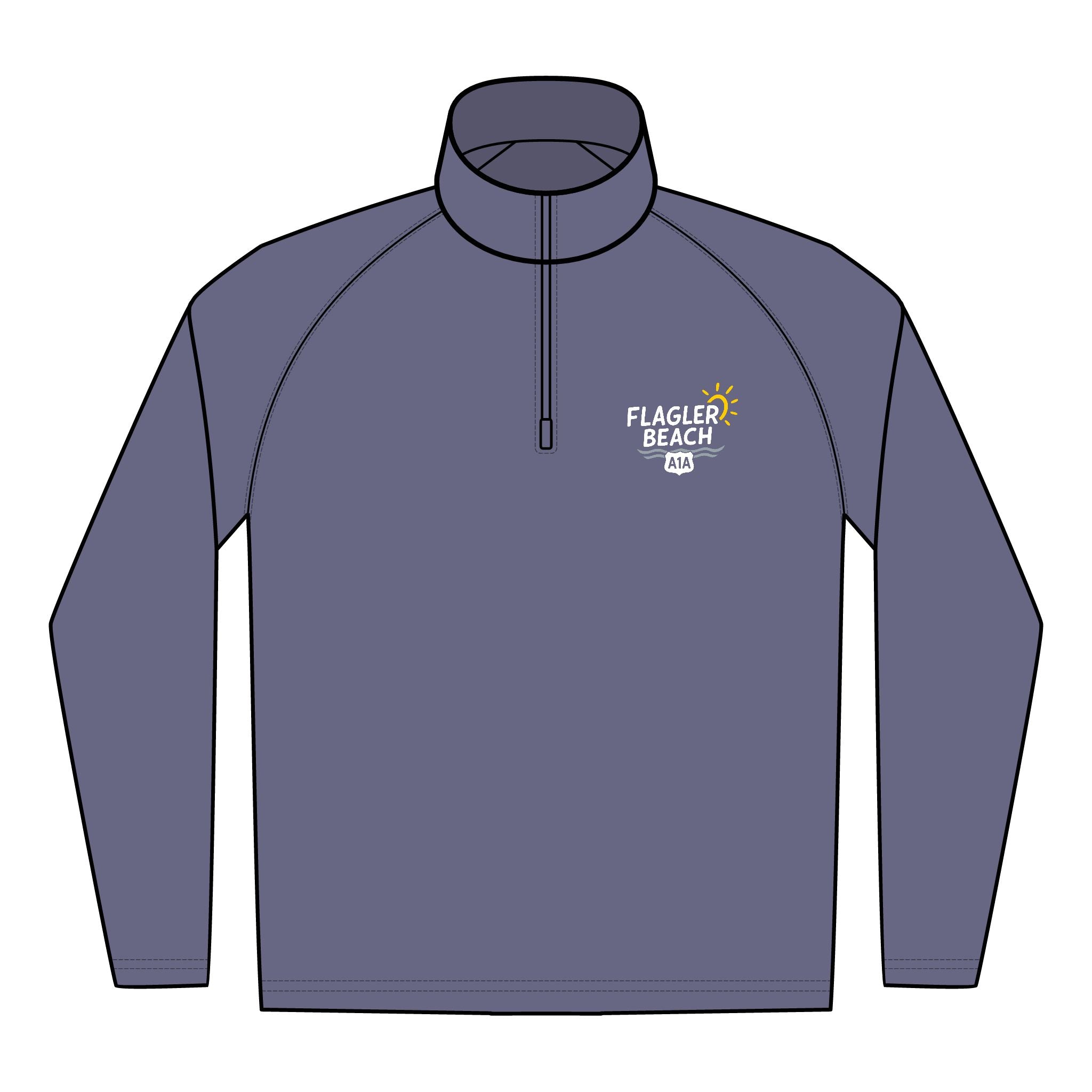 Flagler Beach Embroidered Quarter-Zip Pullover — Men's Performance Pullover