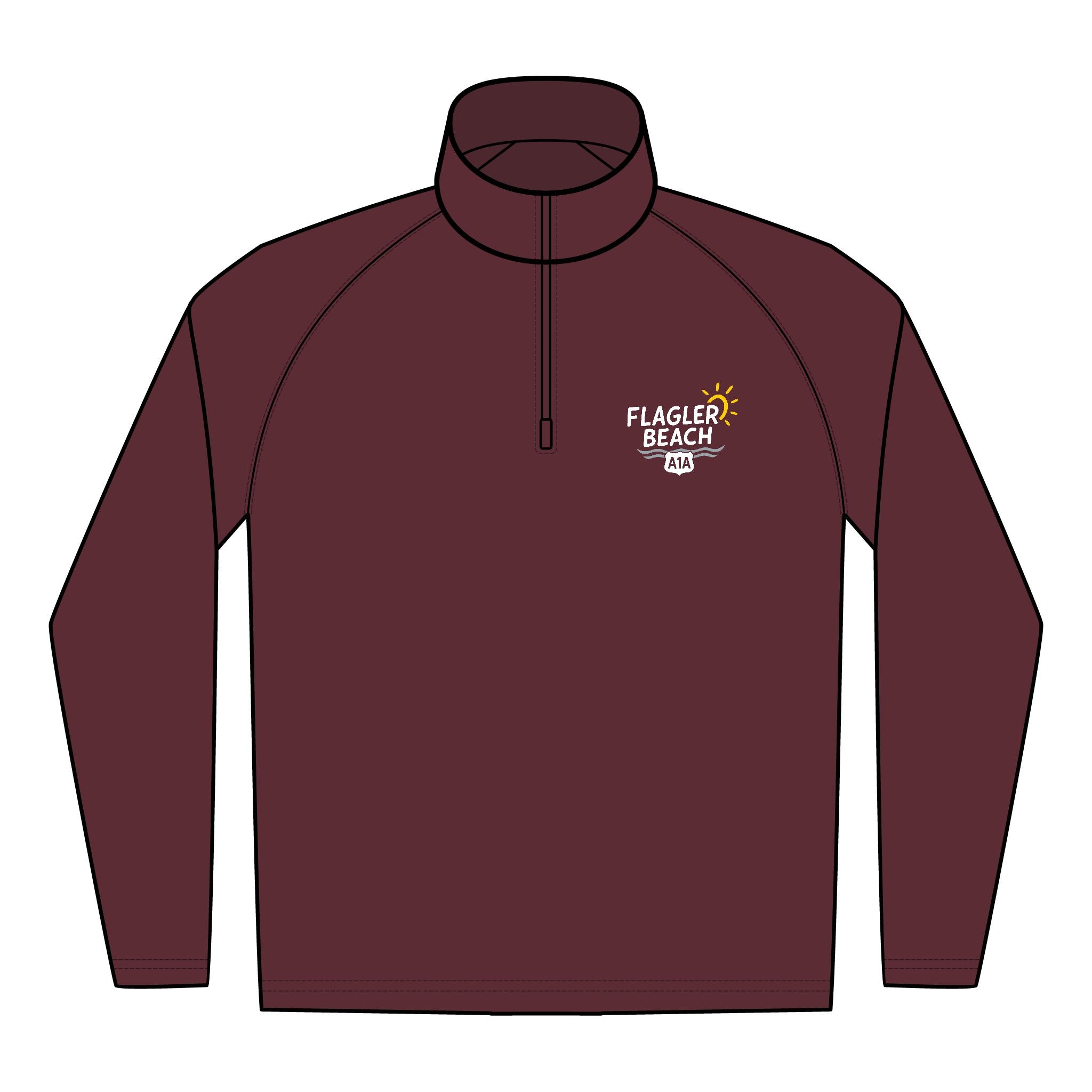 Flagler Beach Embroidered Quarter-Zip Pullover — Men's Performance Pullover