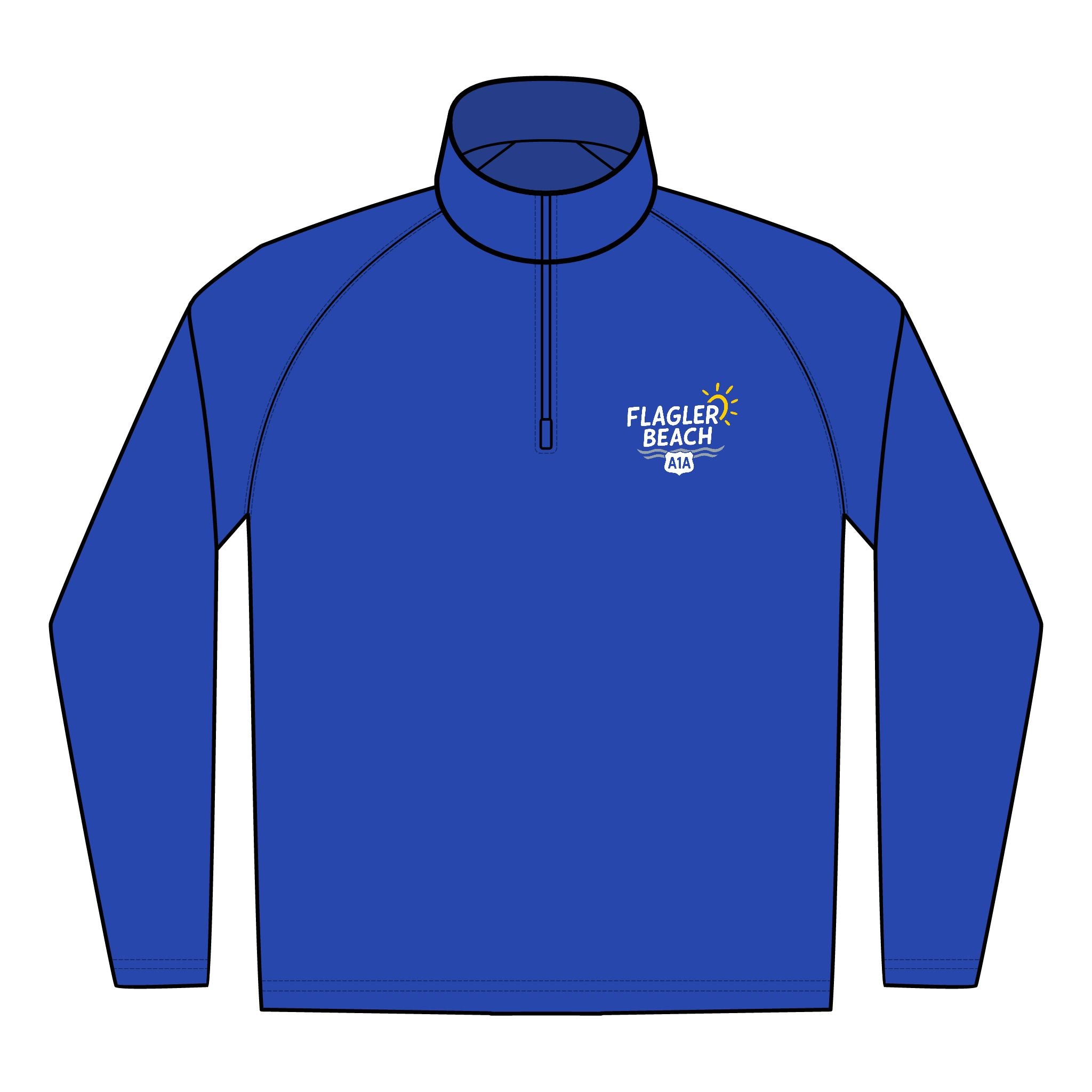 Flagler Beach Embroidered Quarter-Zip Pullover — Men's Performance Pullover