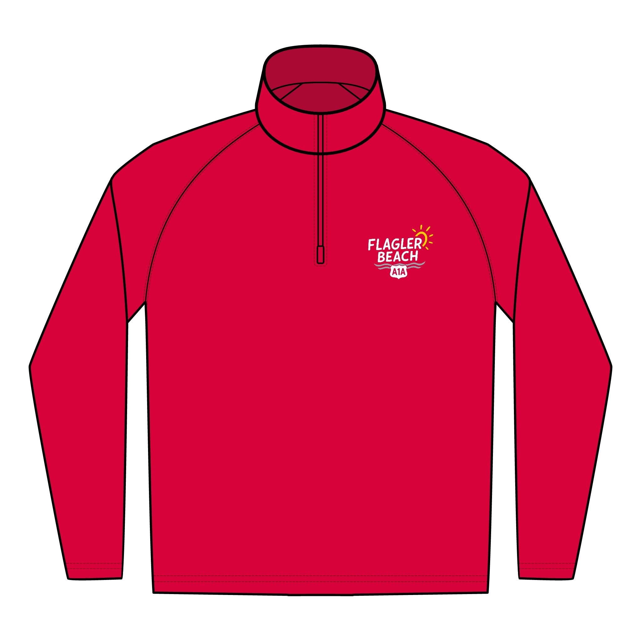 Flagler Beach Embroidered Quarter-Zip Pullover — Men's Performance Pullover
