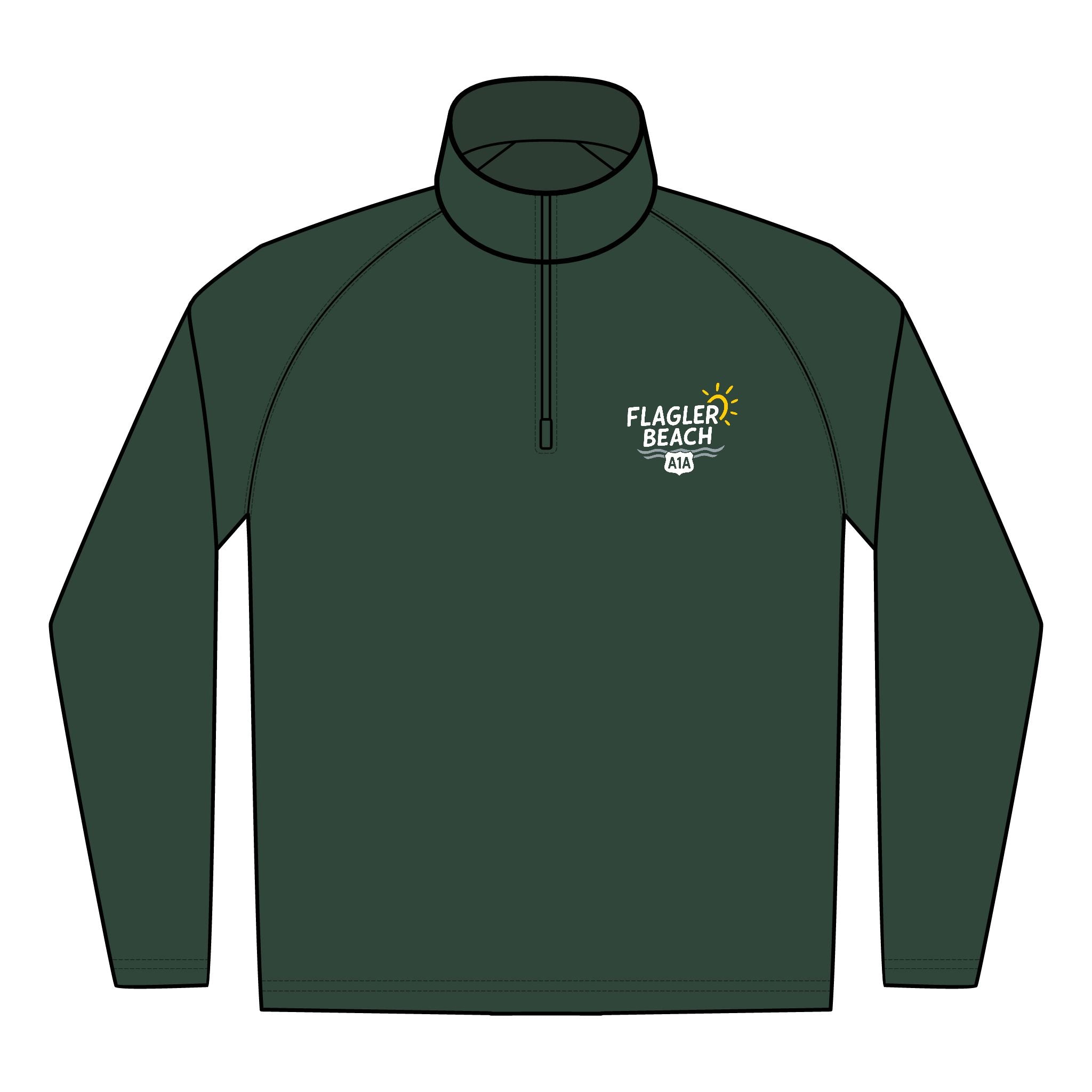 Flagler Beach Embroidered Quarter-Zip Pullover — Men's Performance Pullover