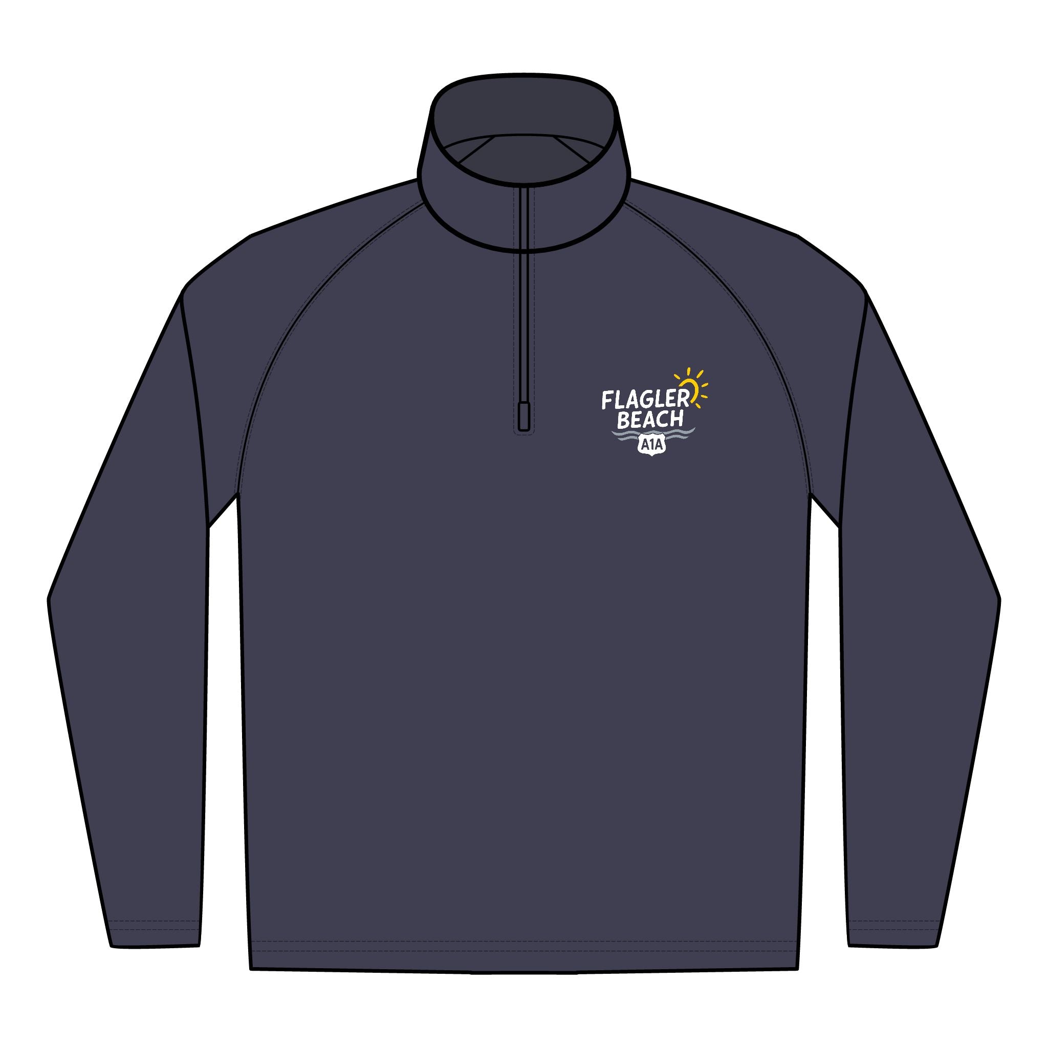 Flagler Beach Embroidered Quarter-Zip Pullover — Men's Performance Pullover