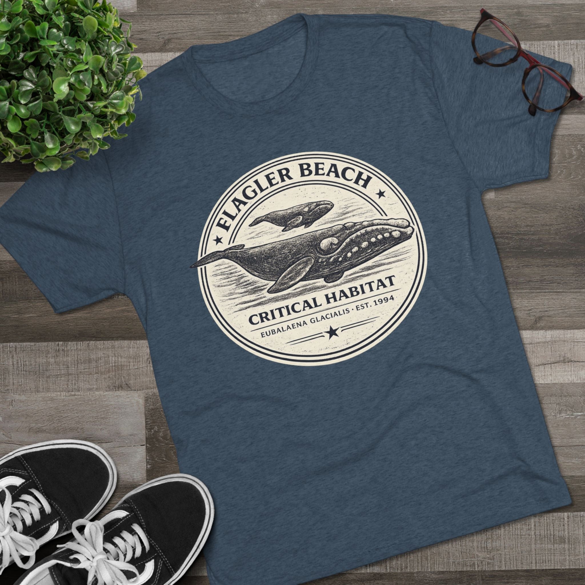 Flagler Beach Whale Tee — Critical Habitat Vintage Surf T‑Shirt