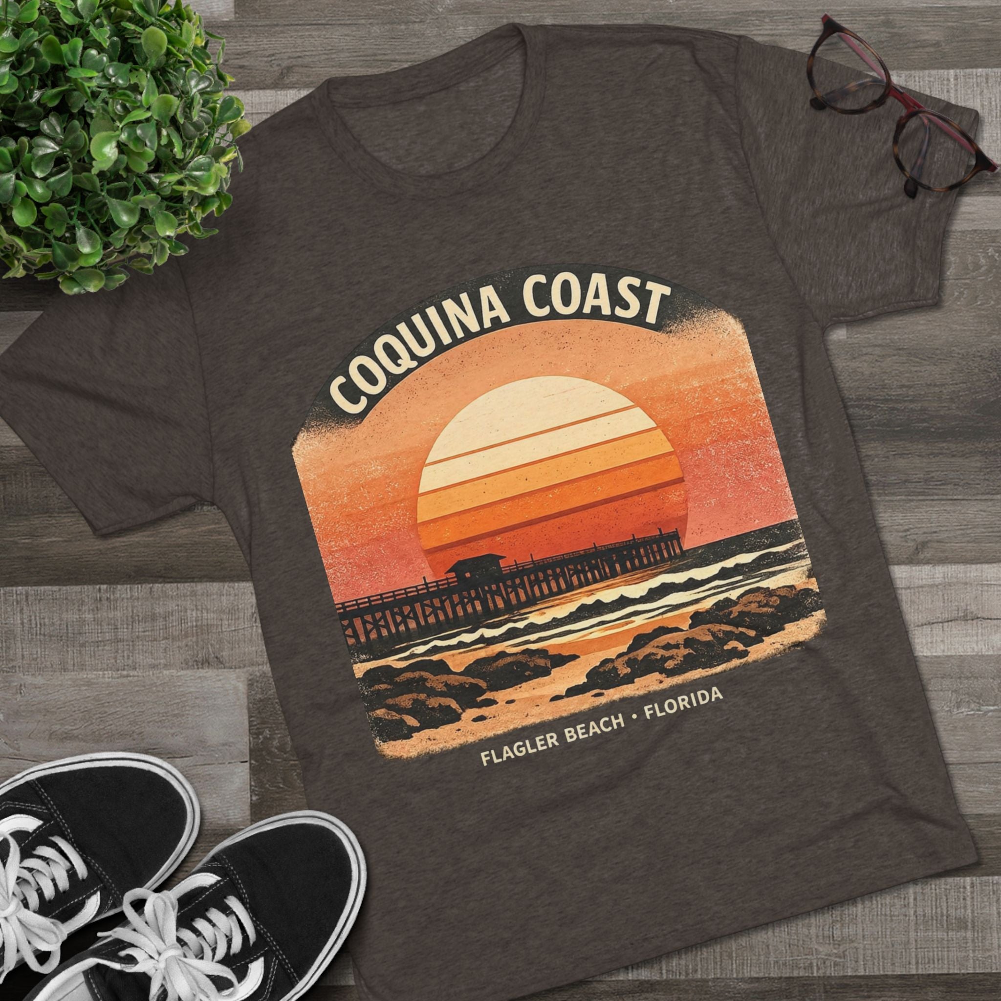 Coquina Coast Flagler Beach Sunset T‑Shirt
