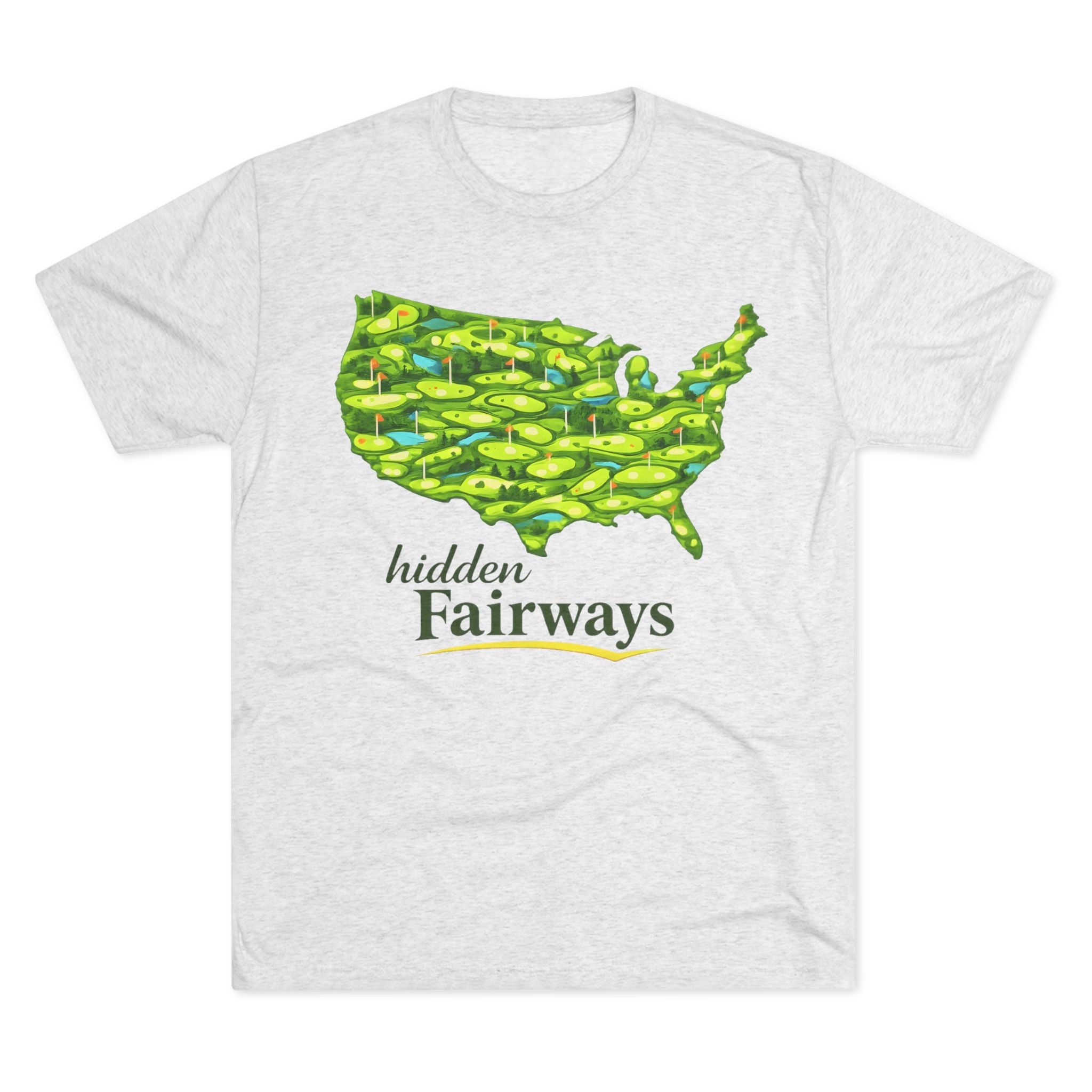 Golf Map T‑Shirt — "Hidden Fairways" USA Course Art