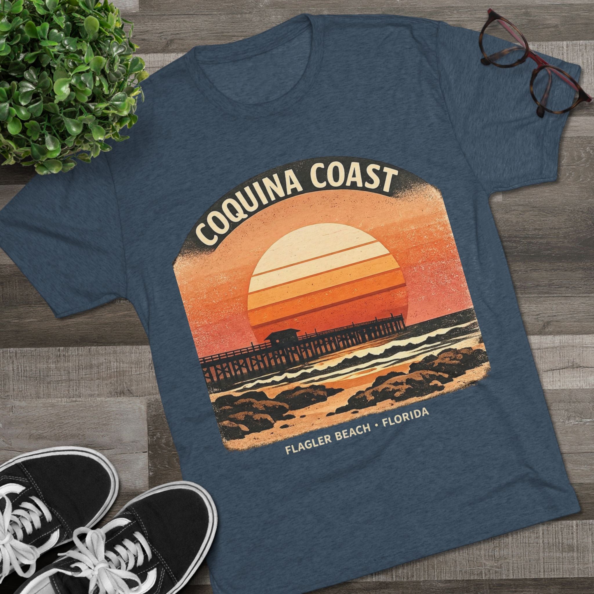 Coquina Coast Flagler Beach Sunset T‑Shirt