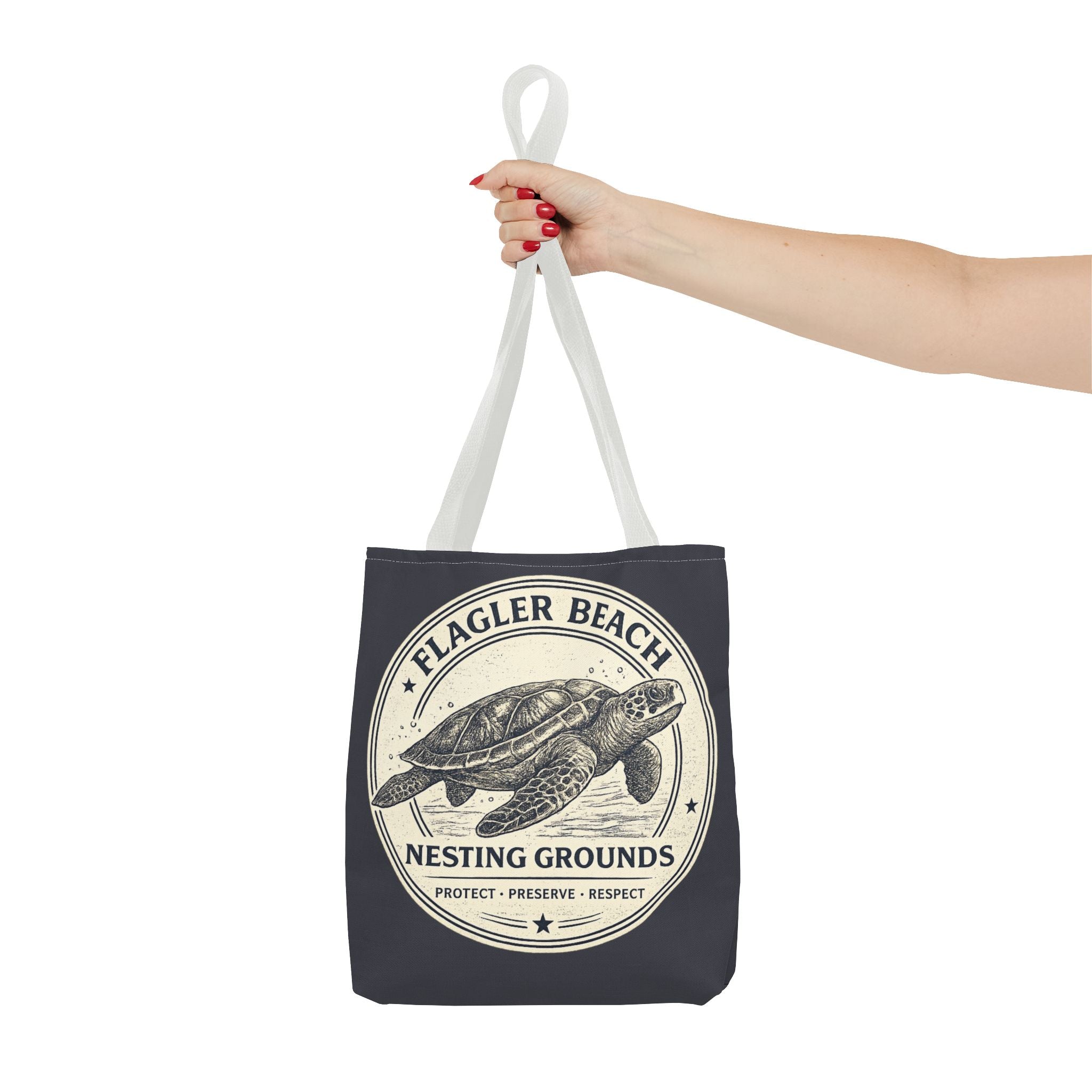 Flagler Beach Turtle Tote Bag — Nesting Grounds Conservation Canvas Tote